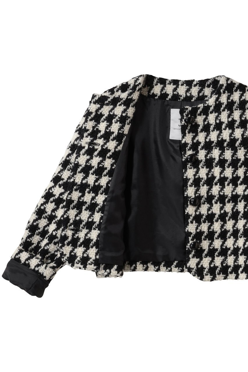 【ジェイドット/j.】の千鳥ツイード ノーカラージャケット 人気、トレンドファッション・服の通販 founy(ファニー) 　ファッション　Fashion　レディースファッション　Fashion for Women　アウター　Coat / Outerwear Collection　レディースジャケット・軽アウター　Jackets　ノーカラージャケット / シンプル上品コーデ　Collarless Jackets　エレガント 上品　Elegant　ジャケット　Jacket, Outerwear　ツイード　Twill, Twill Weave　フォルム　Silhouette, Form　モダン　Modern, Contemporary　other-6|ID: prp329100004890450 ipo3291000000036546506