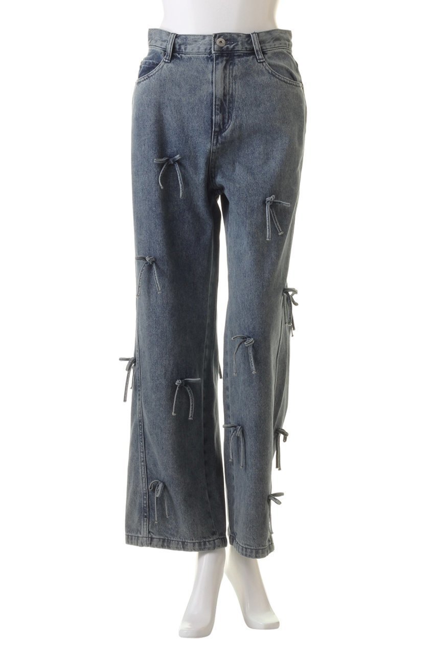【メゾンスペシャル/MAISON SPECIAL】のRibbon Denim/リボンデニム 人気、トレンドファッション・服の通販 founy(ファニー) 　ファッション　Fashion　レディースファッション　Fashion for Women　パンツ　Pants & Trousers　シンプル　Simple, Minimal　ストレート　Straight, Straight Cut　デニム　Denim, Jeans Material　トレンド　Trend, Trending Now　ドット　Polka Dot, Dot Pattern　リボン　Ribbon, Bow　other-2|ID: prp329100004890463 ipo3291000000036546579