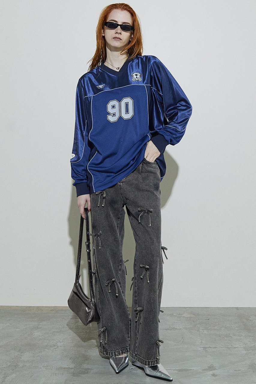 【メゾンスペシャル/MAISON SPECIAL】のRibbon Denim/リボンデニム 人気、トレンドファッション・服の通販 founy(ファニー) 　ファッション　Fashion　レディースファッション　Fashion for Women　パンツ　Pants & Trousers　シンプル　Simple, Minimal　ストレート　Straight, Straight Cut　デニム　Denim, Jeans Material　トレンド　Trend, Trending Now　ドット　Polka Dot, Dot Pattern　リボン　Ribbon, Bow　other-7|ID: prp329100004890463 ipo3291000000036546586