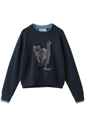 【ミュベール/MUVEIL】 ネコプルオーバー人気、トレンドファッション・服の通販 founy(ファニー) ファッション Fashion レディースファッション Fashion for Women トップス・カットソー Cut & Sew Tops ニット Knit Tops & Sweaters カジュアルプルオーバー・ニットトップス Pullovers & Knit Tops / Casual Pullovers コレクション Collection, Seasonal Line コンパクト Compact, Small Size ネコ Cat, Feline Motif モチーフ Motif, Design Theme ワイド Wide, Wide Fit エレガント 上品 Elegant |ID:prp329100004890483