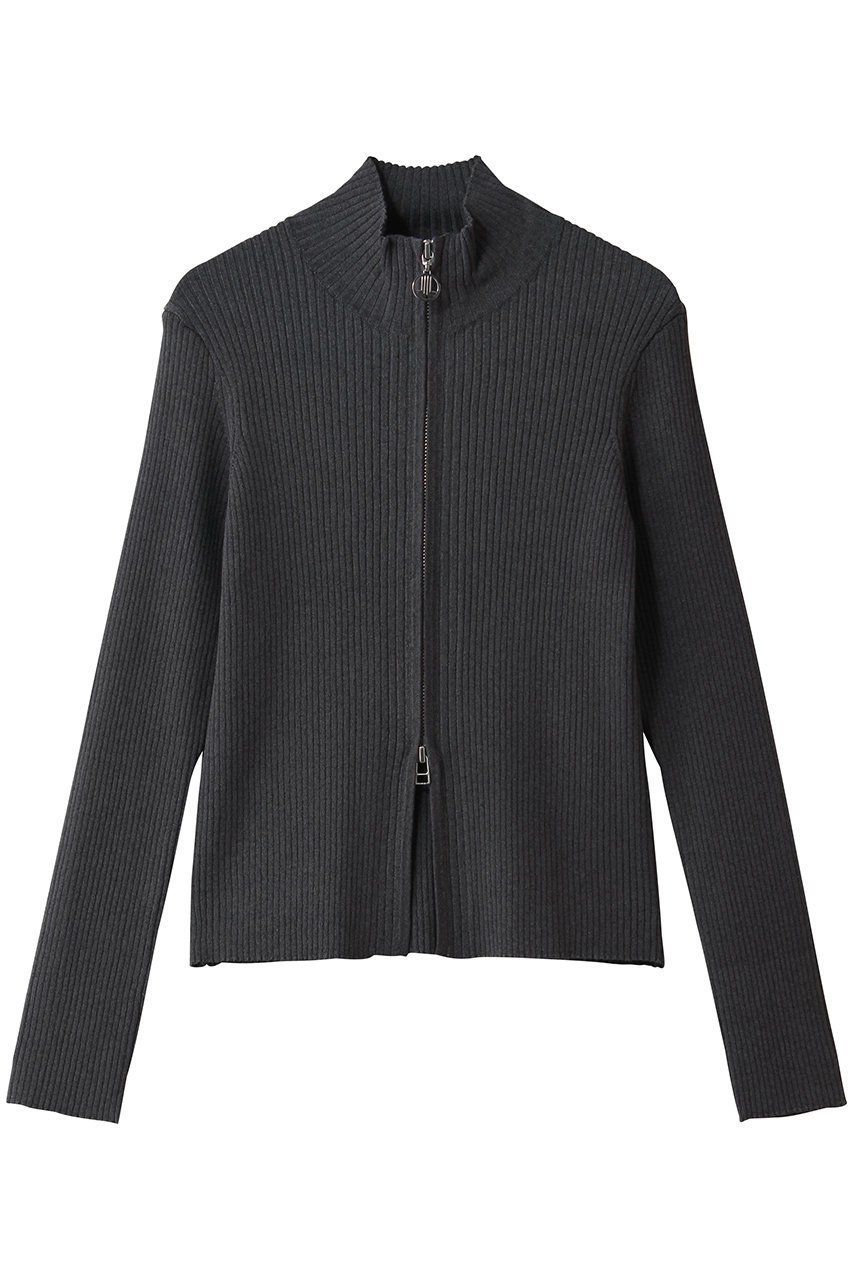 【ランバン オン ブルー/LANVIN en Bleu】のラメジップアップリブニット インテリア・キッズ・メンズ・レディースファッション・服の通販 founy(ファウニー) 　ファッション　Fashion　レディースファッション　Fashion for Women　トップス・カットソー　Cut & Sew Tops　ニット　Knit Tops & Sweaters　カジュアルプルオーバー・ニットトップス　Pullovers & Knit Tops / Casual Pullovers　コンパクト　Compact, Small Size　ジップアップ　Zip-Up, Full Zip　スポーティ　Sporty, Casual Athletic　スリーブ　Sleeve, Long Sleeve / Short Sleeve　フィット　Fit, Slim Fit　リブニット　Rib Knit, Ribbed Knit　ロング　Long, Long-Length　チャコールグレー|ID: prp329100004890492 ipo3291000000036546783