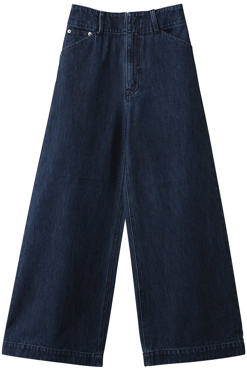 【ランバン オン ブルー/LANVIN en Bleu】のデニムワイドパンツ インテリア・キッズ・メンズ・レディースファッション・服の通販 founy(ファウニー) 　ファッション　Fashion　レディースファッション　Fashion for Women　パンツ　Pants & Trousers　デニムパンツ・ジーンズ・美脚デニム　Denim Jeans & Pants　デニム　Denim, Jeans Material　ロング　Long, Long-Length　ワイド　Wide, Wide Fit　再入荷　Restock / Back in Stock　ブルー|ID: prp329100004890494 ipo3291000000036546796