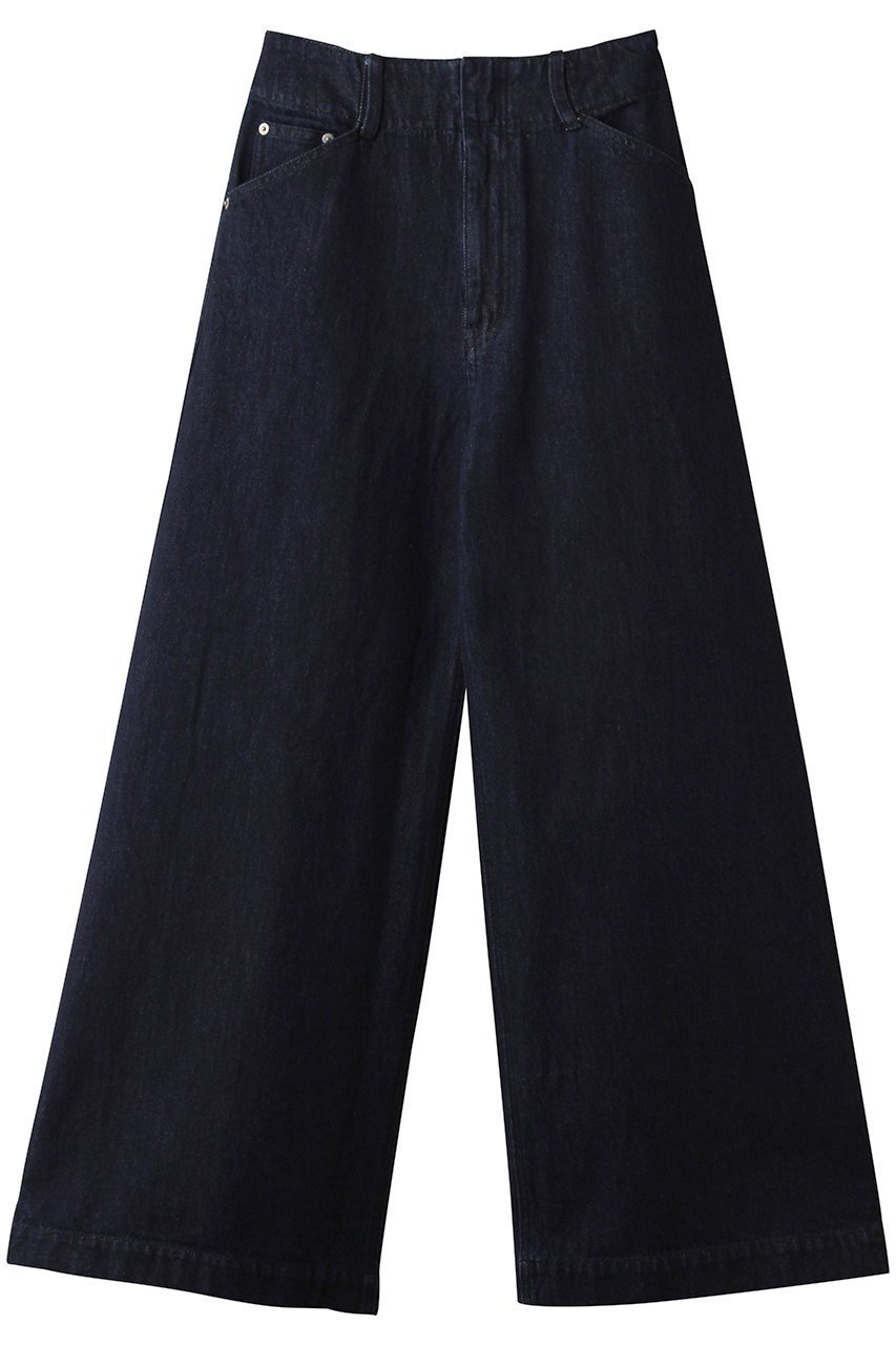 【ランバン オン ブルー/LANVIN en Bleu】のデニムワイドパンツ インテリア・キッズ・メンズ・レディースファッション・服の通販 founy(ファウニー) 　ファッション　Fashion　レディースファッション　Fashion for Women　パンツ　Pants & Trousers　デニムパンツ・ジーンズ・美脚デニム　Denim Jeans & Pants　デニム　Denim, Jeans Material　ロング　Long, Long-Length　ワイド　Wide, Wide Fit　再入荷　Restock / Back in Stock　ネイビー|ID: prp329100004890494 ipo3291000000036546797