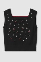 【アルアバイル/allureville】の【LOULOU WILLOUGHBY】CHERRYビジュータンク ブラック|ID: prp329100004890502 ipo3291000000036546873
