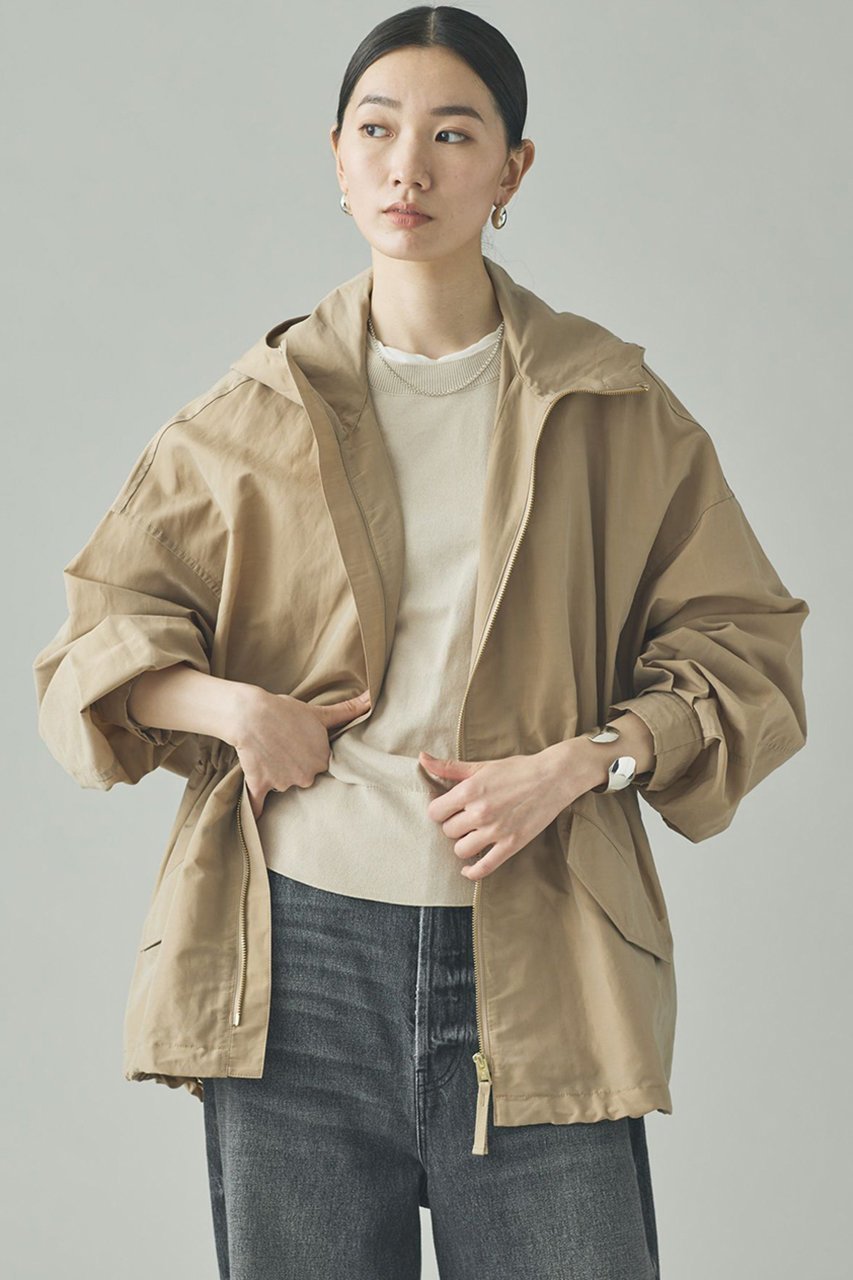 【カレンソロジー/Curensology】のナイロンラミーフードブルゾン インテリア・キッズ・メンズ・レディースファッション・服の通販 founy(ファウニー) 　ファッション　Fashion　レディースファッション　Fashion for Women　アウター　Coat / Outerwear Collection　レディースジャケット・軽アウター　Jackets　ブルゾンジャケット・スポーティアウター　Blouson Jackets　ジャケット　Jacket, Outerwear　ブルゾン　Blouson, Bomber Jacket　ベーシック　Basic, Essential　エレガント 上品　Elegant　定番　Standard, Basic Item　ベージュ|ID: prp329100004890511 ipo3291000000036865969