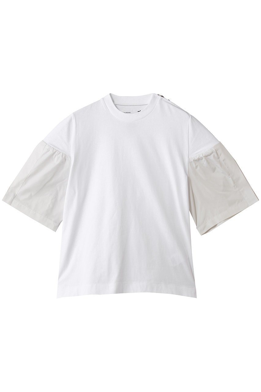【フェニックス/Phenix】のASYMMETRIC DRAPE TIE BLOUSE TEE インテリア・キッズ・メンズ・レディースファッション・服の通販 founy(ファニー) 　ファッション　Fashion　レディースファッション　Fashion for Women　トップス・カットソー　Cut & Sew Tops　シャツ・ブラウス・オフィスカジュアル　Elegant Blouses & Button-Ups　ロングTシャツ・Tシャツ　Longline T-Shirts & Tees　カットソー・ベーシックTシャツ　Cut-and-Sewn Tops / Stretch Tees & Basics　ショルダー　Shoulder, Shoulder Strap　ショート　Short, Short Length　シンプル　Simple, Minimal　スタイリッシュ　Stylish, Fashionable　スリーブ　Sleeve, Long Sleeve / Short Sleeve　モチーフ　Motif, Design Theme　white|ID: prp329100004890548 ipo3291000000036547230