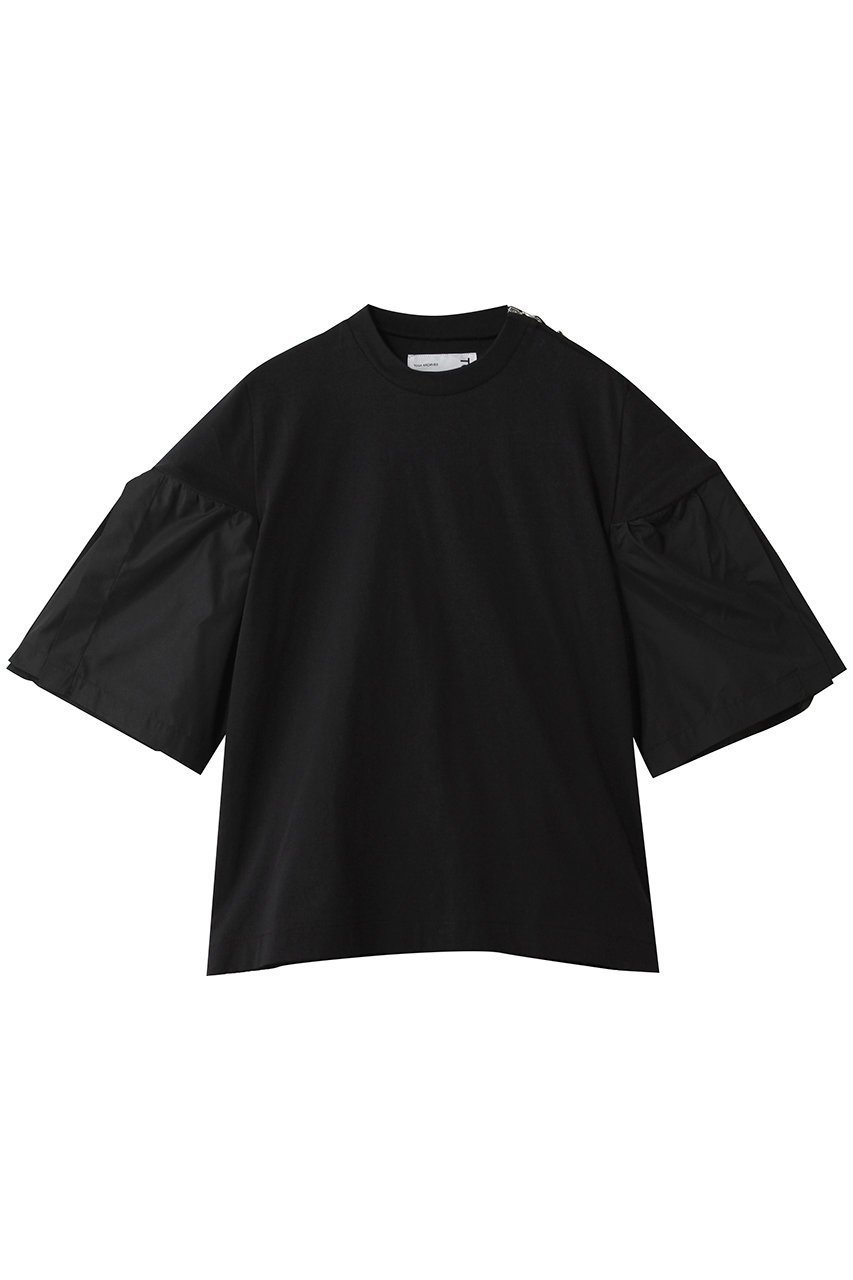 【フェニックス/Phenix】のASYMMETRIC DRAPE TIE BLOUSE TEE インテリア・キッズ・メンズ・レディースファッション・服の通販 founy(ファニー) 　ファッション　Fashion　レディースファッション　Fashion for Women　トップス・カットソー　Cut & Sew Tops　シャツ・ブラウス・オフィスカジュアル　Elegant Blouses & Button-Ups　ロングTシャツ・Tシャツ　Longline T-Shirts & Tees　カットソー・ベーシックTシャツ　Cut-and-Sewn Tops / Stretch Tees & Basics　ショルダー　Shoulder, Shoulder Strap　ショート　Short, Short Length　シンプル　Simple, Minimal　スタイリッシュ　Stylish, Fashionable　スリーブ　Sleeve, Long Sleeve / Short Sleeve　モチーフ　Motif, Design Theme　black|ID: prp329100004890548 ipo3291000000036547231