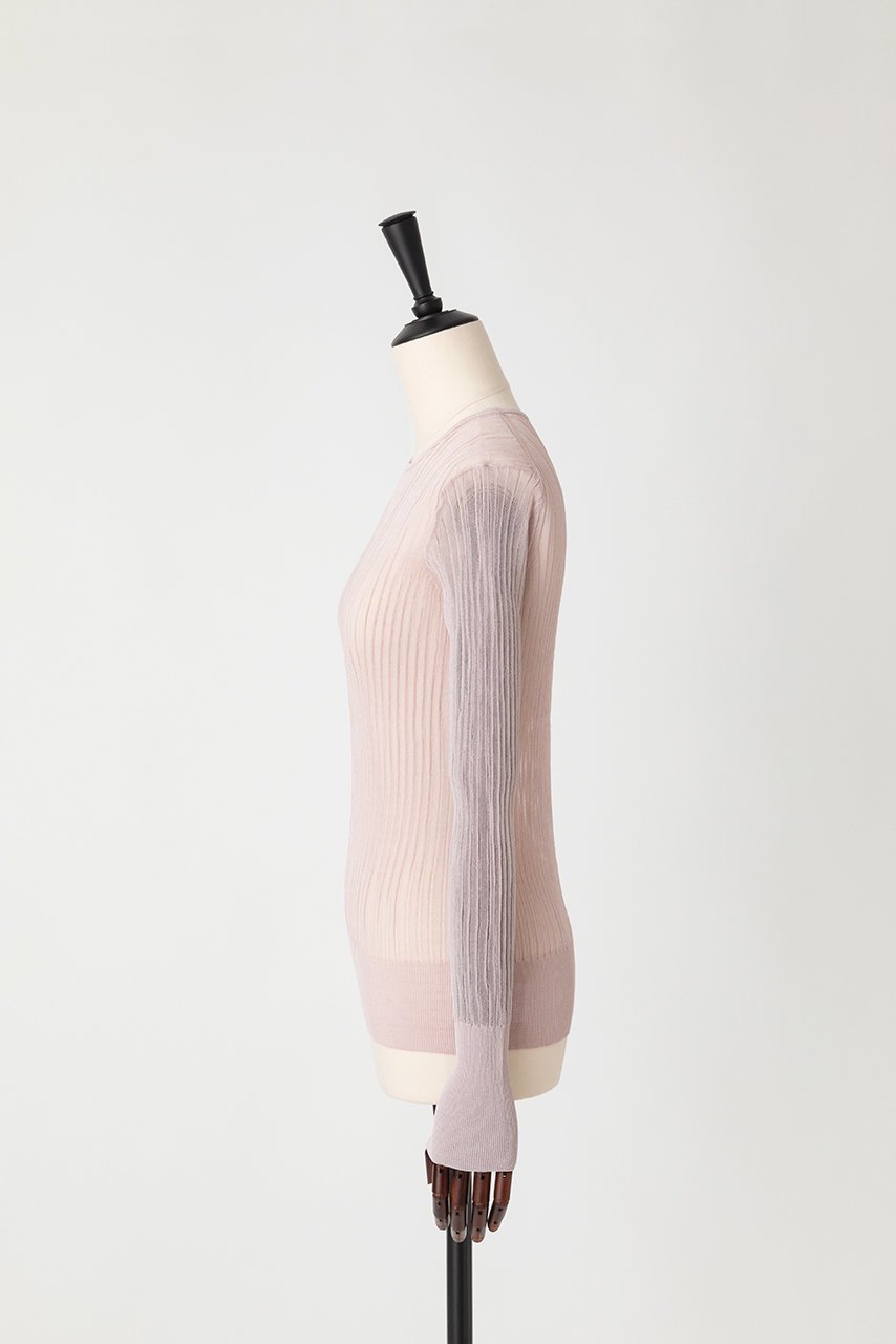 【オーヴィル/EAUVIRE】のシアーリブニット 人気、トレンドファッション・服の通販 founy(ファニー) 　ファッション　Fashion　レディースファッション　Fashion for Women　トップス・カットソー　Cut & Sew Tops　ニット　Knit Tops & Sweaters　カジュアルプルオーバー・ニットトップス　Pullovers & Knit Tops / Casual Pullovers　おすすめ　Recommended / Our Picks　キャミソール　Camisole, Spaghetti Strap Top　other-2|ID: prp329100004890589 ipo3291000000036547679