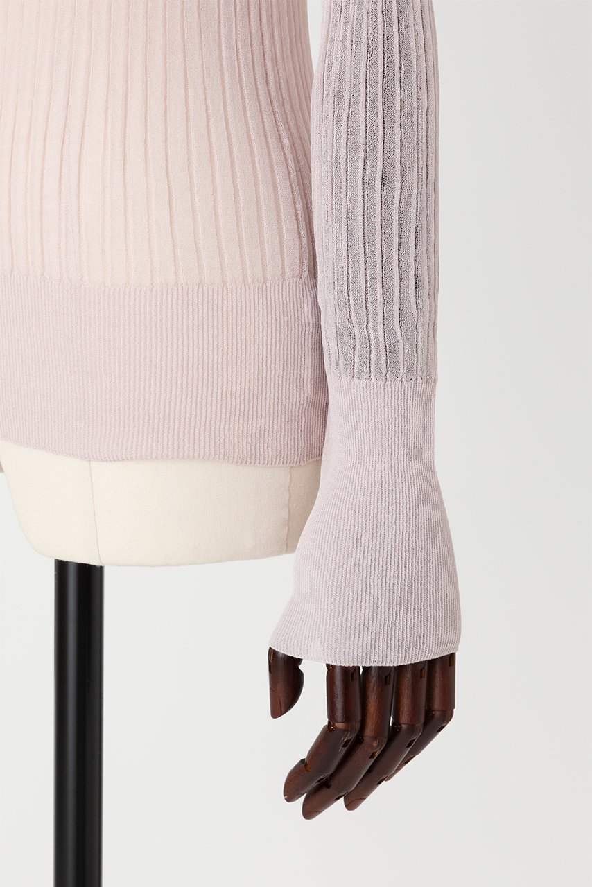 【オーヴィル/EAUVIRE】のシアーリブニット 人気、トレンドファッション・服の通販 founy(ファニー) 　ファッション　Fashion　レディースファッション　Fashion for Women　トップス・カットソー　Cut & Sew Tops　ニット　Knit Tops & Sweaters　カジュアルプルオーバー・ニットトップス　Pullovers & Knit Tops / Casual Pullovers　おすすめ　Recommended / Our Picks　キャミソール　Camisole, Spaghetti Strap Top　other-5|ID: prp329100004890589 ipo3291000000036547682