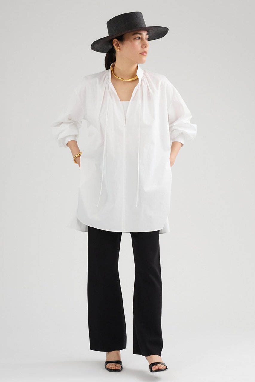 【カオス/Chaos】のヴィアーチュニックブラウス 人気、トレンドファッション・服の通販 founy(ファニー) 　ファッション　Fashion　レディースファッション　Fashion for Women　トップス・カットソー　Cut & Sew Tops　シャツ・ブラウス・オフィスカジュアル　Elegant Blouses & Button-Ups　なめらか　Smooth, Silky Texture　カフス　Cuff Design　サテン　Satin, Glossy Fabric　スリーブ　Sleeve, Long Sleeve / Short Sleeve　スーピマ　Supima, Premium Cotton　チュニック　Tunic, Long Top　ドレープ　Drape, Draping Fabric　ハイネック　High Neck, Mock Neck　ロング　Long, Long-Length　エレガント 上品　Elegant　other-2|ID: prp329100004890684 ipo3291000000036548957