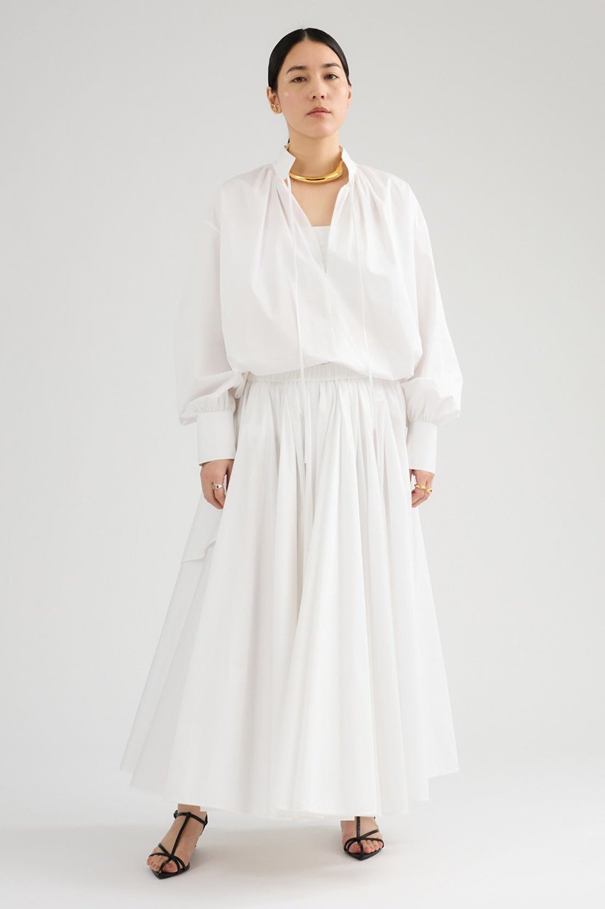 【カオス/Chaos】のヴィアーチュニックブラウス 人気、トレンドファッション・服の通販 founy(ファニー) 　ファッション　Fashion　レディースファッション　Fashion for Women　トップス・カットソー　Cut & Sew Tops　シャツ・ブラウス・オフィスカジュアル　Elegant Blouses & Button-Ups　なめらか　Smooth, Silky Texture　カフス　Cuff Design　サテン　Satin, Glossy Fabric　スリーブ　Sleeve, Long Sleeve / Short Sleeve　スーピマ　Supima, Premium Cotton　チュニック　Tunic, Long Top　ドレープ　Drape, Draping Fabric　ハイネック　High Neck, Mock Neck　ロング　Long, Long-Length　エレガント 上品　Elegant　other-7|ID: prp329100004890684 ipo3291000000036548962