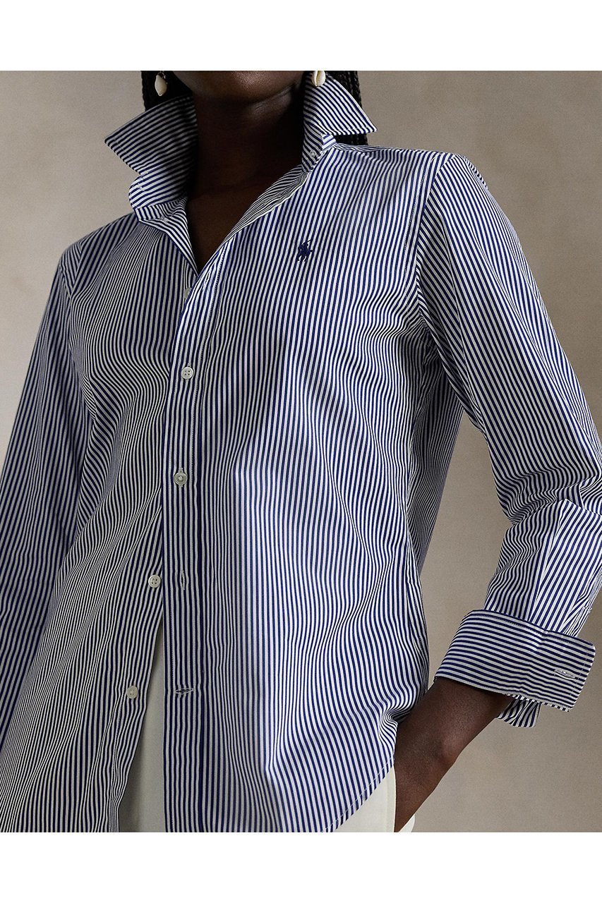 【ラルフローレン/RALPH LAUREN】の【POLO RALPH LAUREN】ストライプド コットン シャツ 人気、トレンドファッション・服の通販 founy(ファニー) ファッション Fashion レディースファッション Fashion for Women トップス・カットソー Cut & Sew Tops シャツ・ブラウス・オフィスカジュアル Elegant Blouses & Button-Ups カフス Cuff Design ストライプ Stripe, Striped Pattern ストレート Straight, Straight Cut スリーブ Sleeve, Long Sleeve / Short Sleeve バランス Balance, Style Balance パール Pearl, Pearl Accent フィット Fit, Slim Fit ヨーク Yoke, Yoke Design ロング Long, Long-Length エレガント 上品 Elegant other-3|ID: prp329100004890698 ipo3291000000036549077
