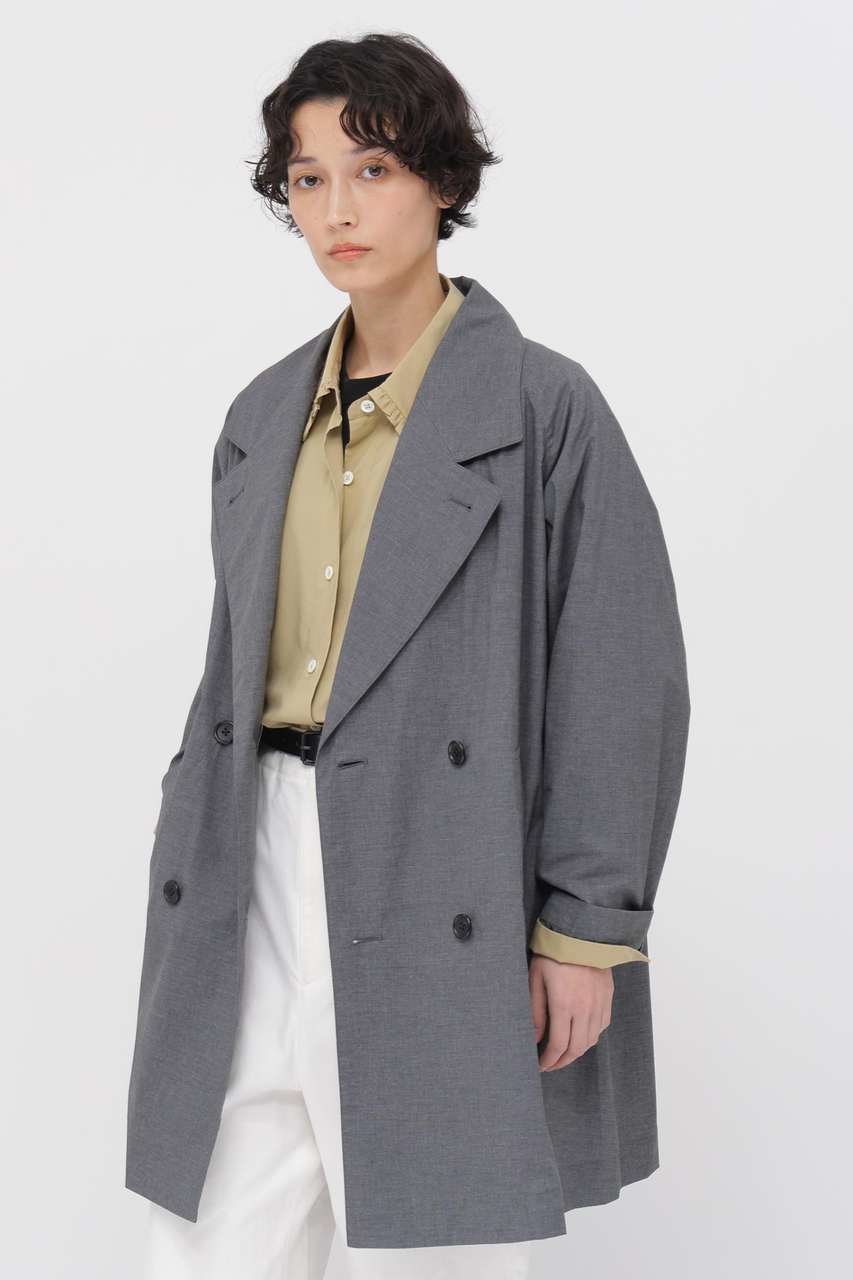 【マーガレットハウエル/MARGARET HOWELL】のFINE COTTON COATING COAT インテリア・キッズ・メンズ・レディースファッション・服の通販 founy(ファニー) 　ファッション　Fashion　レディースファッション　Fashion for Women　アウター　Coat / Outerwear Collection　コート・ロングコート・ピーコート　Long Coats, Peacoats & More　アクリル　Acrylic Material　コーティング　Coating, Coated Finish　ショート　Short, Short Length　マニッシュ　Mannish, Boyish　モダン　Modern, Contemporary　ロールアップ　Roll-Up, Cuffed Hem　エレガント 上品　Elegant　軽量　Lightweight, Ultra Light　グレー|ID: prp329100004890699 ipo3291000000036549081