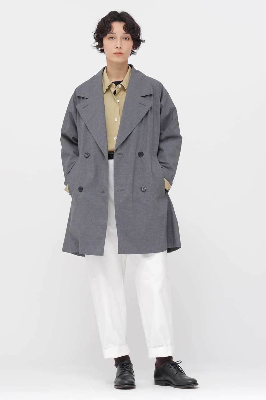 【マーガレットハウエル/MARGARET HOWELL】のFINE COTTON COATING COAT 人気、トレンドファッション・服の通販 founy(ファニー) 　ファッション　Fashion　レディースファッション　Fashion for Women　アウター　Coat / Outerwear Collection　コート・ロングコート・ピーコート　Long Coats, Peacoats & More　アクリル　Acrylic Material　コーティング　Coating, Coated Finish　ショート　Short, Short Length　マニッシュ　Mannish, Boyish　モダン　Modern, Contemporary　ロールアップ　Roll-Up, Cuffed Hem　エレガント 上品　Elegant　軽量　Lightweight, Ultra Light　other-2|ID: prp329100004890699 ipo3291000000036549083