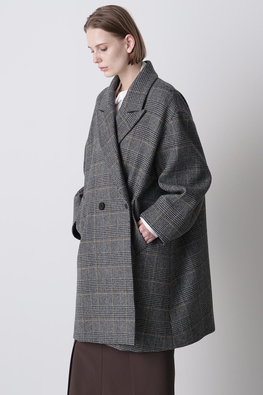 【ヒューエルミュージアム/hueLe Museum】の【hLM】ウールチェックコート 人気、トレンドファッション・服の通販 founy(ファニー) ファッション Fashion レディースファッション Fashion for Women アウター Coat / Outerwear Collection コート・ロングコート・ピーコート Long Coats, Peacoats & More クラシカル Classical, Vintage-Inspired チェスターコート Chester Coat, Long Coat チェック Check, Plaid, Tartan フォルム Silhouette, Form モダン Modern, Contemporary ロング Long, Long-Length エレガント 上品 Elegant other-8|ID: prp329100004890701 ipo3291000000036549103