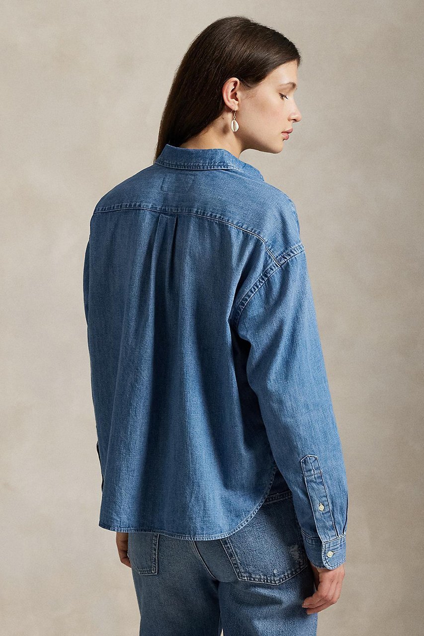 【ラルフローレン/RALPH LAUREN】の【POLO RALPH LAUREN】クロップド ボクシー デニム シャツ 人気、トレンドファッション・服の通販 founy(ファニー) ファッション Fashion レディースファッション Fashion for Women トップス・カットソー Cut & Sew Tops シャツ・ブラウス・オフィスカジュアル Elegant Blouses & Button-Ups ウォッシュ Washed Finish クロップド Cropped, Short Length ショルダー Shoulder, Shoulder Strap スリーブ Sleeve, Long Sleeve / Short Sleeve デニム Denim, Jeans Material ドロップ Drop Shoulder, Dropped Style バランス Balance, Style Balance ロング Long, Long-Length ワイド Wide, Wide Fit 新作・新入荷 New Arrivals / New In other-4|ID: prp329100004890740 ipo3291000000036549543