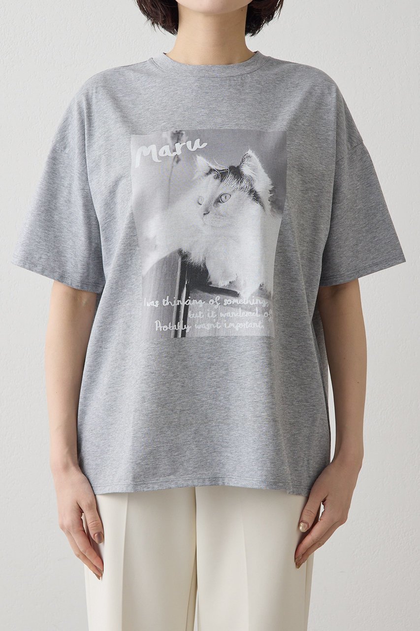 【ウィムガゼット/Whim Gazette】の【THE PAUSE】CATフォトTシャツ 人気、トレンドファッション・服の通販 founy(ファニー) 　ファッション　Fashion　レディースファッション　Fashion for Women　トップス・カットソー　Cut & Sew Tops　シャツ・ブラウス・オフィスカジュアル　Elegant Blouses & Button-Ups　ロングTシャツ・Tシャツ　Longline T-Shirts & Tees　カットソー・ベーシックTシャツ　Cut-and-Sewn Tops / Stretch Tees & Basics　おすすめ　Recommended / Our Picks　カットソー　Cut and Sewn Top　ショート　Short, Short Length　ジャケット　Jacket, Outerwear　スリーブ　Sleeve, Long Sleeve / Short Sleeve　プリント　Print, Printed Pattern　ボトム　Bottoms, Lower Wear　半袖　Short Sleeve, Half Sleeve　新作・新入荷　New Arrivals / New In　other-6|ID: prp329100004890753 ipo3291000000036549673