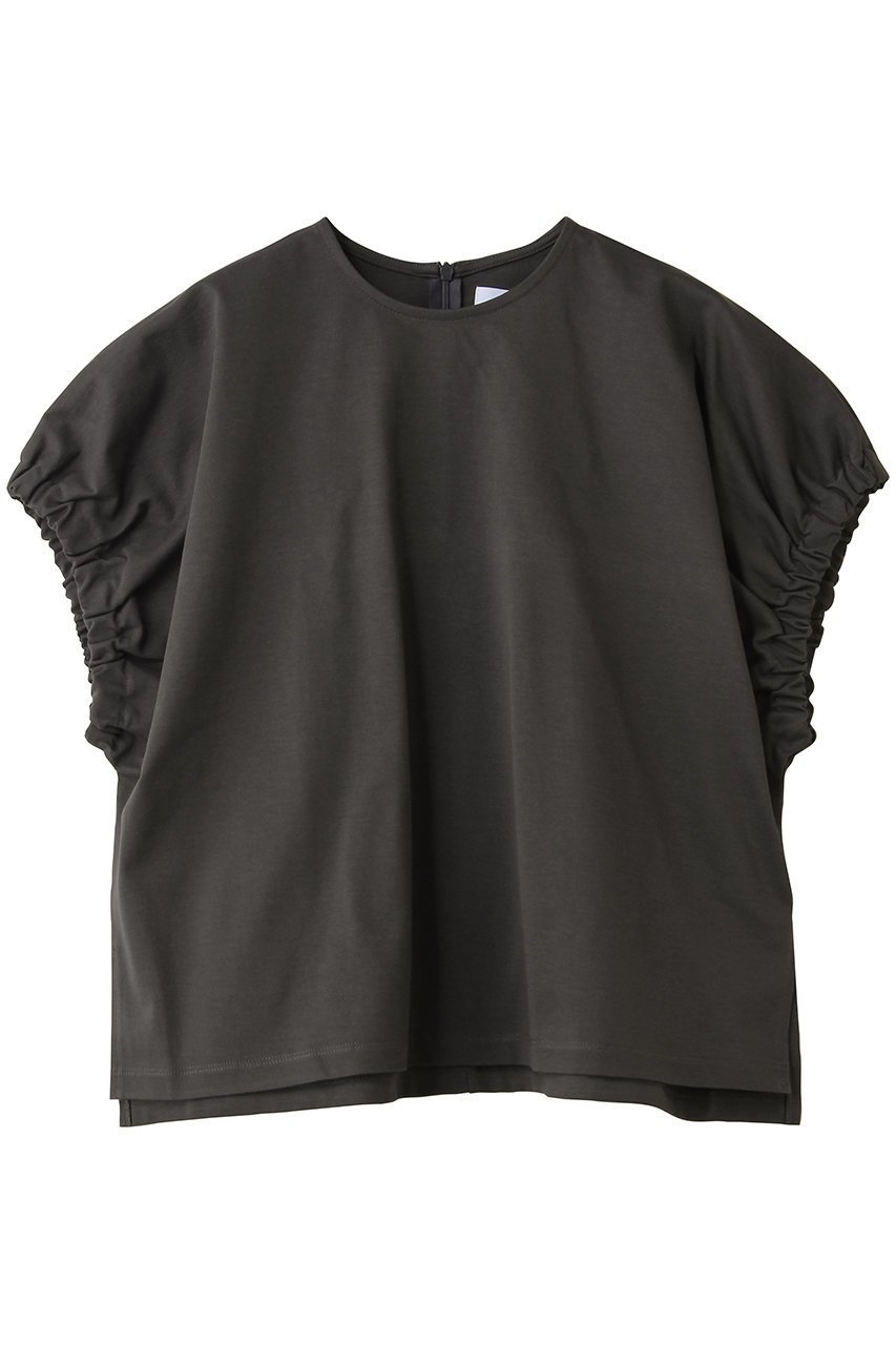 【サクラ/SACRA】のファインオーガニックコットンカットソー インテリア・キッズ・メンズ・レディースファッション・服の通販 founy(ファニー) ファッション Fashion レディースファッション Fashion for Women トップス・カットソー Cut & Sew Tops シャツ・ブラウス・オフィスカジュアル Elegant Blouses & Button-Ups ロングTシャツ・Tシャツ Longline T-Shirts & Tees カットソー・ベーシックTシャツ Cut-and-Sewn Tops / Stretch Tees & Basics カットソー Cut and Sewn Top ギャザー Gathered, Ruffled ショート Short, Short Length スラックス Slacks, Dress Pants スリーブ Sleeve, Long Sleeve / Short Sleeve デニム Denim, Jeans Material フォルム Silhouette, Form 新作・新入荷 New Arrivals / New In チャコール|ID: prp329100004890754 ipo3291000000036549688