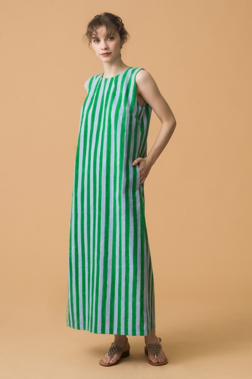【エスゼット ブロックプリント/SZ Blockprints】の【日本限定】RINA DRESS THICK STRIPE ノースリーブワンピース 人気、トレンドファッション・服の通販 founy(ファニー) 　ファッション　Fashion　レディースファッション　Fashion for Women　ワンピース　Dresses　フォーマル・パーティードレス・結婚式用ドレス　Elegant & Casual Dresses　チュニック　Tunic Tops & Dresses　オケージョン　Occasion Wear　シューズ　Shoes, Footwear　スタイリッシュ　Stylish, Fashionable　ストライプ　Stripe, Striped Pattern　ストレート　Straight, Straight Cut　チュニック　Tunic, Long Top　ノースリーブ　Sleeveless, No-Sleeve　夏　Summer　other-8|ID: prp329100004890787 ipo3291000000036554139