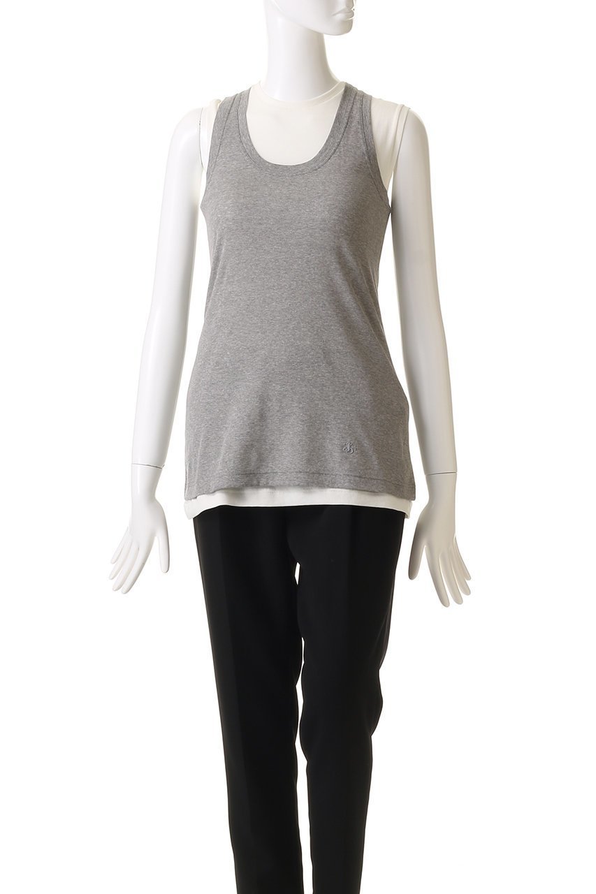 【ジル サンダー/JIL SANDER】の【JIL SANDER+】KIT レイヤードタンクトップ 人気、トレンドファッション・服の通販 founy(ファニー) 　ファッション　Fashion　レディースファッション　Fashion for Women　トップス・カットソー　Cut & Sew Tops　キャミソール&ノースリーブ　Camisoles & Sleeveless Tops　シャツ・ブラウス・オフィスカジュアル　Elegant Blouses & Button-Ups　ロングTシャツ・Tシャツ　Longline T-Shirts & Tees　カットソー・ベーシックTシャツ　Cut-and-Sewn Tops / Stretch Tees & Basics　キャミソール　Camisole, Spaghetti Strap Top　シンプル　Simple, Minimal　タンク　Tank Top, Sleeveless Top　ベーシック　Basic, Essential　other-7|ID: prp329100004890860 ipo3291000000036555352
