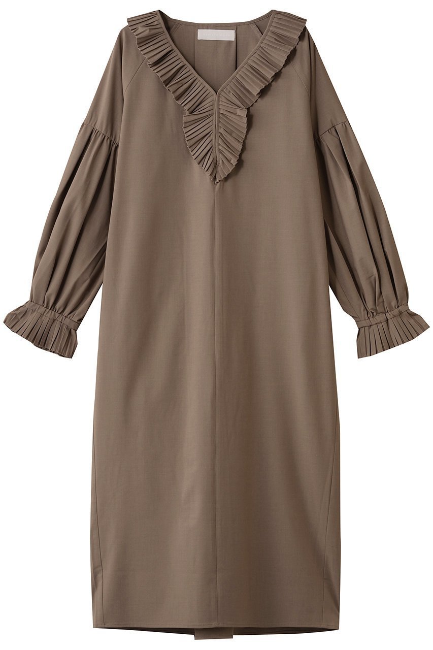 【マリリンムーン/MARILYN MOON】のプリーツジャボドレス インテリア・キッズ・メンズ・レディースファッション・服の通販 founy(ファニー) 　ファッション　Fashion　レディースファッション　Fashion for Women　ワンピース　Dresses　フォーマル・パーティードレス・結婚式用ドレス　Elegant & Casual Dresses　チュニック　Tunic Tops & Dresses　おすすめ　Recommended / Our Picks　なめらか　Smooth, Silky Texture　オケージョン　Occasion Wear　カーディガン　Cardigan, Knitwear　クラシック　Classic, Timeless Style　コンパクト　Compact, Small Size　ジャケット　Jacket, Outerwear　ストレッチ　Stretch, Stretchy Fabric　チュニック　Tunic, Long Top　フリル　Frill, Ruffle　プリーツ　Pleats, Pleated　モダン　Modern, Contemporary　ロング　Long, Long-Length　モカ|ID: prp329100004890902 ipo3291000000036556052