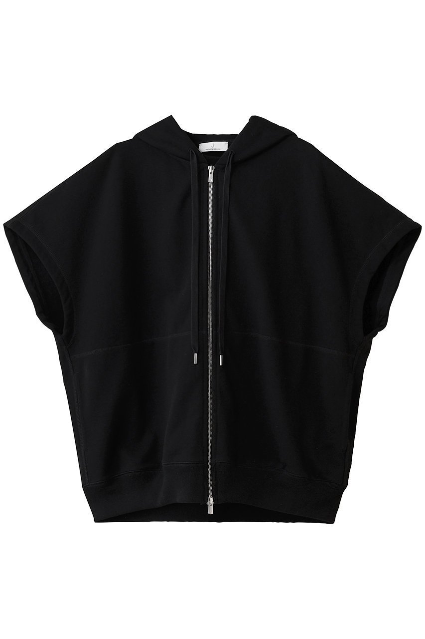 【ジェイドット/j.】のプレミアム裏毛ハーフ袖フーディ インテリア・キッズ・メンズ・レディースファッション・服の通販 founy(ファニー) 　ファッション　Fashion　レディースファッション　Fashion for Women　トップス・カットソー　Cut & Sew Tops　シャツ・ブラウス・オフィスカジュアル　Elegant Blouses & Button-Ups　レディースパーカー・カジュアルフーディー　Casual Hoodies & Sweatshirts　ロングTシャツ・Tシャツ　Longline T-Shirts & Tees　スウェット・クルーネックトップス　Sweatshirts & Crewnecks / Relaxed Fit Sweat Tops　カットソー・ベーシックTシャツ　Cut-and-Sewn Tops / Stretch Tees & Basics　シンプル　Simple, Minimal　スリーブ　Sleeve, Long Sleeve / Short Sleeve　ハーフ　Half, Half-Length　プレミアム　Premium, High-End　ロング　Long, Long-Length　半袖　Short Sleeve, Half Sleeve　ブラック|ID: prp329100004890907 ipo3291000000036556119