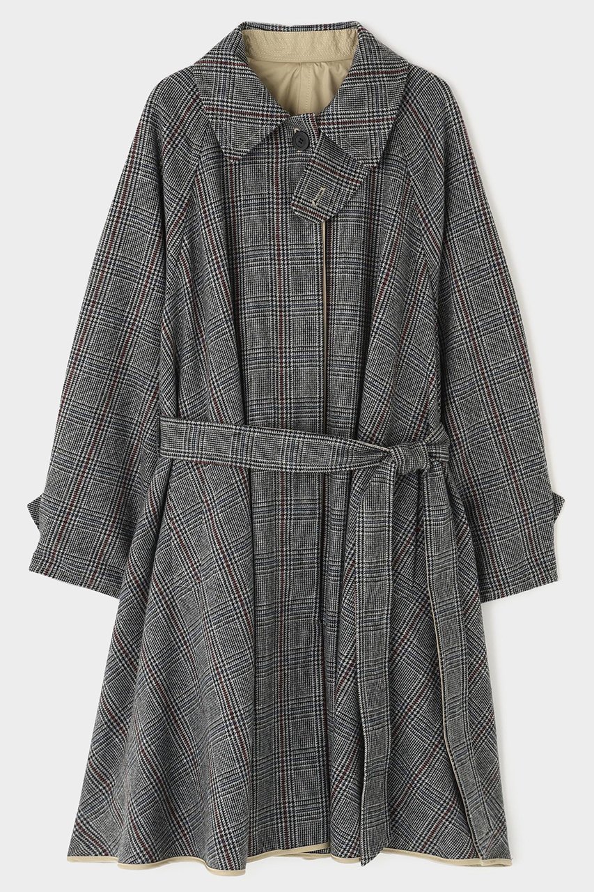 【ヒューエルミュージアム/hueLe Museum】の【hLM】リバーシブルテントコート 人気、トレンドファッション・服の通販 founy(ファニー) 　ファッション　Fashion　レディースファッション　Fashion for Women　アウター　Coat / Outerwear Collection　コート・ロングコート・ピーコート　Long Coats, Peacoats & More　クラシカル　Classical, Vintage-Inspired　チェック　Check, Plaid, Tartan　パイピング　Piping, Trim Design　フレア　Flare, Flared　ロング　Long, Long-Length　other-2|ID: prp329100004890919 ipo3291000000036556225