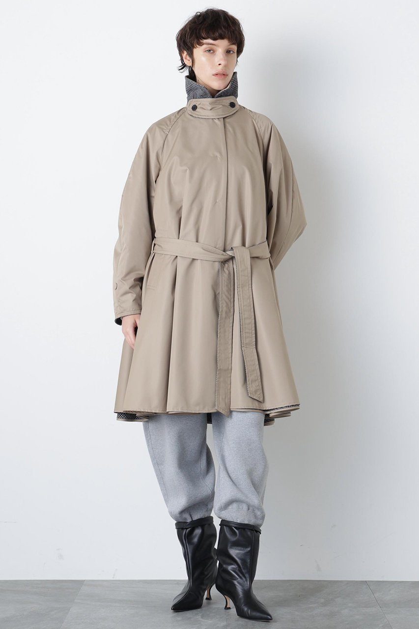 【ヒューエルミュージアム/hueLe Museum】の【hLM】リバーシブルテントコート 人気、トレンドファッション・服の通販 founy(ファニー) 　ファッション　Fashion　レディースファッション　Fashion for Women　アウター　Coat / Outerwear Collection　コート・ロングコート・ピーコート　Long Coats, Peacoats & More　クラシカル　Classical, Vintage-Inspired　チェック　Check, Plaid, Tartan　パイピング　Piping, Trim Design　フレア　Flare, Flared　ロング　Long, Long-Length　other-4|ID: prp329100004890919 ipo3291000000036556227