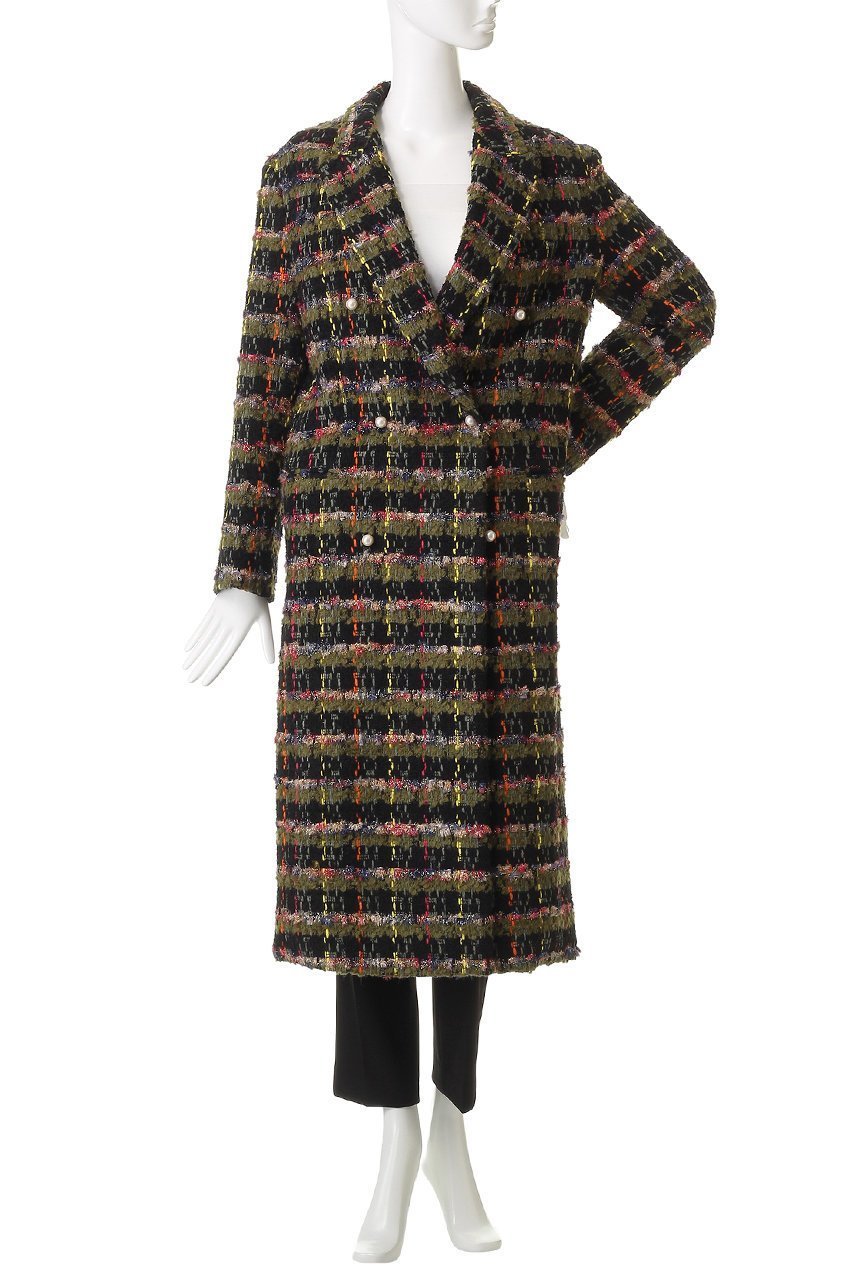 【マディソンブルー/MADISONBLUE】のPEARL CHESTER COAT TWEED チェスターコート 大人の最旬トレンドファッション＆コーディネート founy(ファウニー) 　ファッション　Fashion　レディースファッション　Fashion for Women　アウター　Coat / Outerwear Collection　コート・ロングコート・ピーコート　Long Coats, Peacoats & More　チェスターコート・ロング丈アウター　Chester Coats / Chesterfield Long Coats　チェスターコート　Chester Coat, Long Coat　ツイード　Twill, Twill Weave　デニム　Denim, Jeans Material　フランス　France, French　ミックス　Mix, Mixed Style　ミリタリー　Military, Army Style　リュクス　Luxury, Elegant, High-End, Chic　ロング　Long, Long-Length　エレガント 上品　Elegant　other-2|ID: prp329100004890921 ipo3291000000036957659
