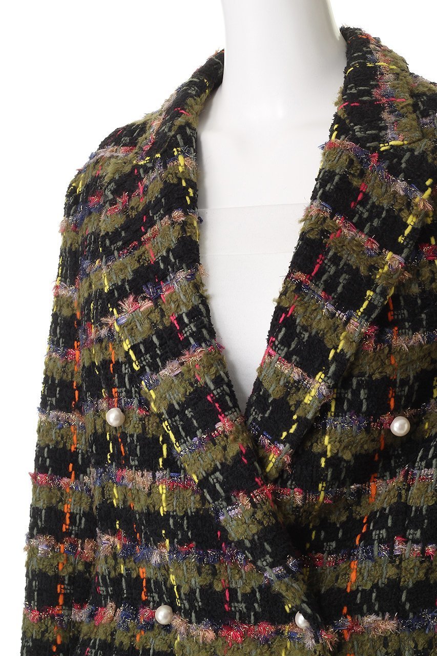 【マディソンブルー/MADISONBLUE】のPEARL CHESTER COAT TWEED チェスターコート 大人の最旬トレンドファッション＆コーディネート founy(ファウニー) 　ファッション　Fashion　レディースファッション　Fashion for Women　アウター　Coat / Outerwear Collection　コート・ロングコート・ピーコート　Long Coats, Peacoats & More　チェスターコート・ロング丈アウター　Chester Coats / Chesterfield Long Coats　チェスターコート　Chester Coat, Long Coat　ツイード　Twill, Twill Weave　デニム　Denim, Jeans Material　フランス　France, French　ミックス　Mix, Mixed Style　ミリタリー　Military, Army Style　リュクス　Luxury, Elegant, High-End, Chic　ロング　Long, Long-Length　エレガント 上品　Elegant　other-5|ID: prp329100004890921 ipo3291000000036957662