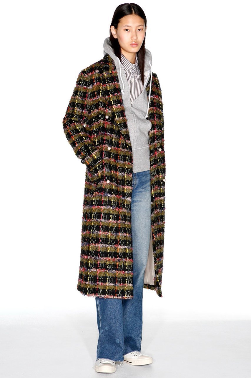 【マディソンブルー/MADISONBLUE】のPEARL CHESTER COAT TWEED チェスターコート 大人の最旬トレンドファッション＆コーディネート founy(ファウニー) 　ファッション　Fashion　レディースファッション　Fashion for Women　アウター　Coat / Outerwear Collection　コート・ロングコート・ピーコート　Long Coats, Peacoats & More　チェスターコート・ロング丈アウター　Chester Coats / Chesterfield Long Coats　チェスターコート　Chester Coat, Long Coat　ツイード　Twill, Twill Weave　デニム　Denim, Jeans Material　フランス　France, French　ミックス　Mix, Mixed Style　ミリタリー　Military, Army Style　リュクス　Luxury, Elegant, High-End, Chic　ロング　Long, Long-Length　エレガント 上品　Elegant　other-7|ID: prp329100004890921 ipo3291000000036957664