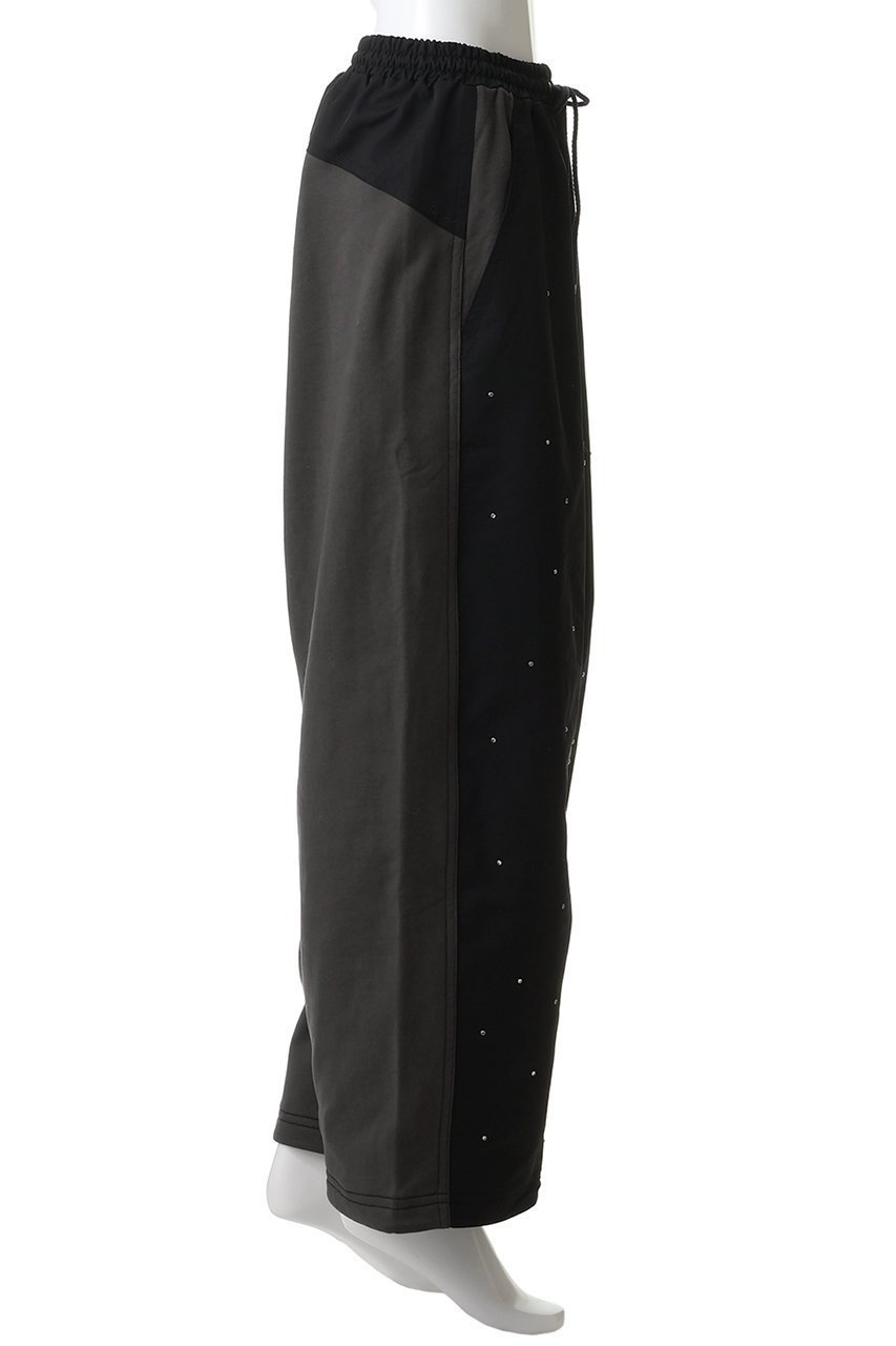 【メゾンスペシャル/MAISON SPECIAL】のDocking Rhinestone Easy Pants/ドッキングラインストーンイージーパンツ 人気、トレンドファッション・服の通販 founy(ファニー) 　ファッション　Fashion　レディースファッション　Fashion for Women　パンツ　Pants & Trousers　ストーン　Stone, Gem-Like　ドッキング　Docking, Mixed Material　フロント　Front, Front Design　ワイド　Wide, Wide Fit　other-3|ID: prp329100004890944 ipo3291000000036556444