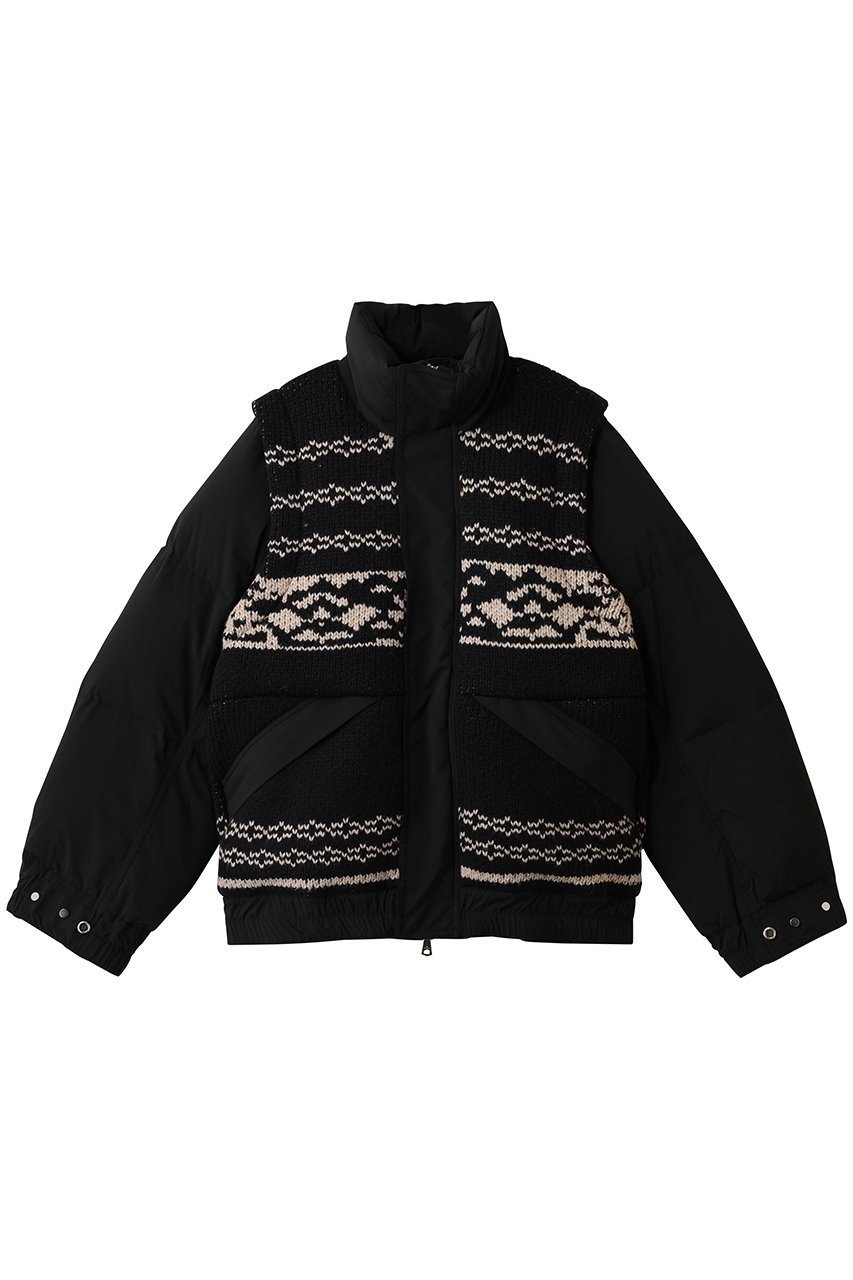 【メゾンスペシャル/MAISON SPECIAL】の【UNISEX】ニット切替ダウンブルゾン インテリア・キッズ・メンズ・レディースファッション・服の通販 founy(ファニー) ファッション Fashion レディースファッション Fashion for Women アウター Coat / Outerwear Collection レディースジャケット・軽アウター Jackets ブルゾンジャケット・スポーティアウター Blouson Jackets ユニセックス Unisex, Genderless ウォーム Warm Fabric ジャケット Jacket, Outerwear ダウン Down, Puffer ドローストリング Drawstring, Pull Cord フェザー Feather, Feather Detail ブルゾン Blouson, Bomber Jacket 切替 Switching, Contrast Panel BLK(ブラック)|ID: prp329100004890956 ipo3291000000036556550