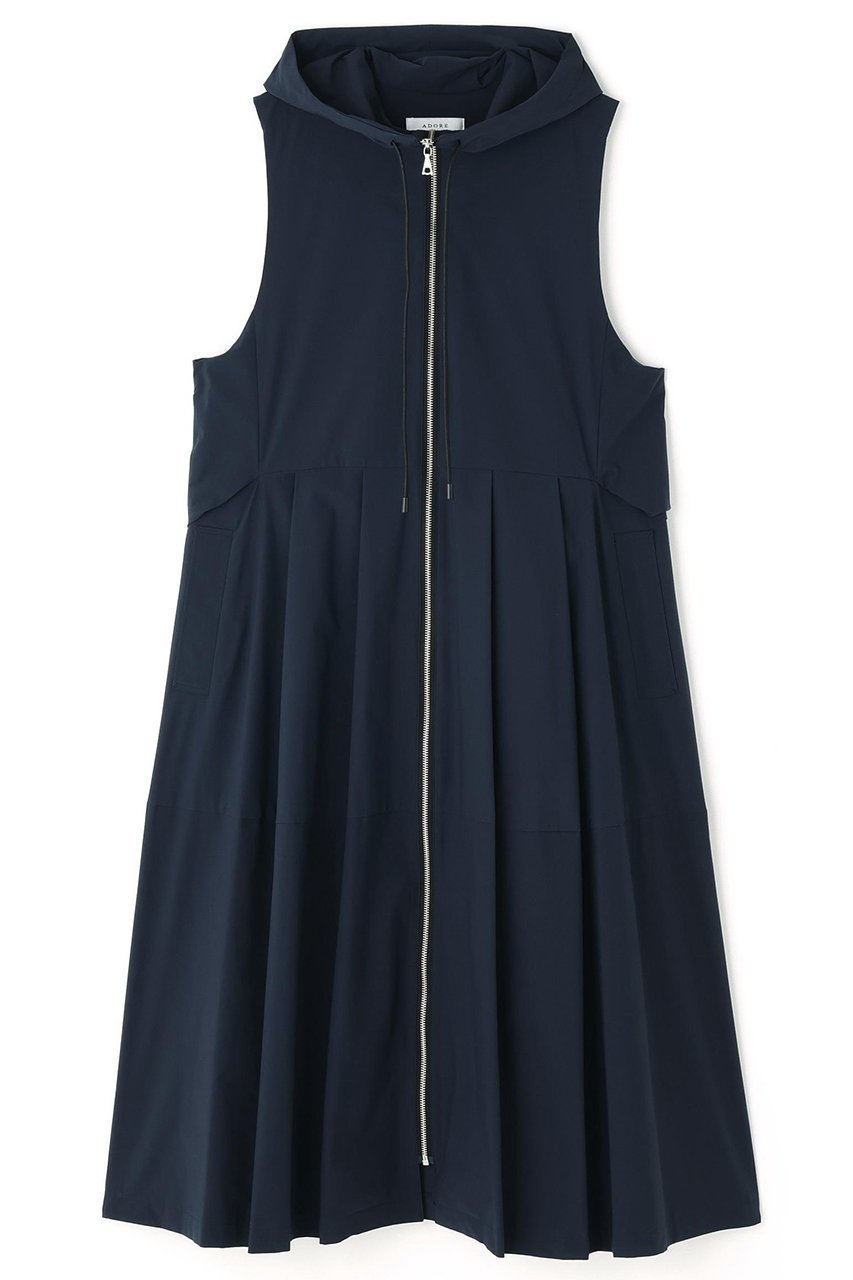 【アドーア/ADORE】の2WAYタイプライターワンピース インテリア・キッズ・メンズ・レディースファッション・服の通販 founy(ファニー) 　ファッション　Fashion　レディースファッション　Fashion for Women　ワンピース　Dresses　チュニック　Tunic Tops & Dresses　スポーティ　Sporty, Casual Athletic　タイプライター　Typewriter Fabric, Crisp Cotton　タフタ　Taffeta, Structured Fabric　チュニック　Tunic, Long Top　ブラウジング　Blouson Silhouette, Cinched Waist　ロング　Long, Long-Length　ネイビー|ID: prp329100004890962 ipo3291000000036556614