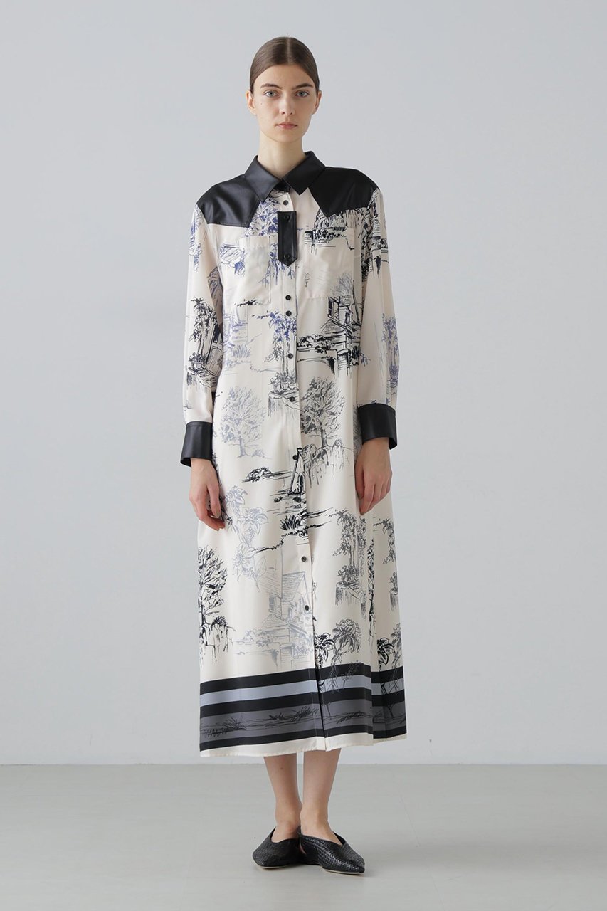 【アドーア/ADORE】のサウダージプリントワンピース 人気、トレンドファッション・服の通販 founy(ファニー) 　ファッション　Fashion　レディースファッション　Fashion for Women　ワンピース　Dresses　チュニック　Tunic Tops & Dresses　エレガント 上品　Elegant　カフス　Cuff Design　チュニック　Tunic, Long Top　ドレス　Dress, One-Piece　パウダー　Powder, Soft Tone　プリント　Print, Printed Pattern　モチーフ　Motif, Design Theme　ロング　Long, Long-Length　other-2|ID: prp329100004890963 ipo3291000000036556624