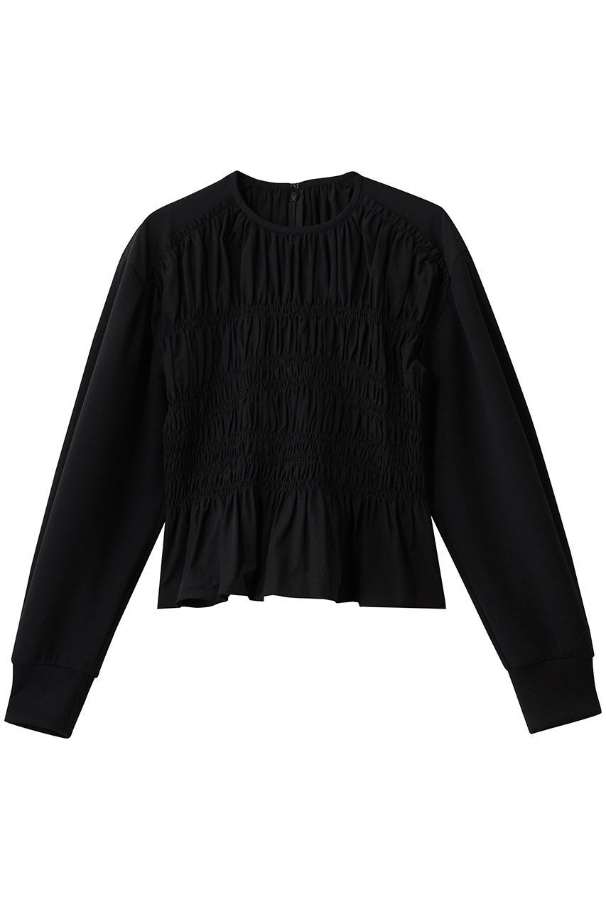 【マルティニーク/martinique】のシャーリングコンビプルオーバー インテリア・キッズ・メンズ・レディースファッション・服の通販 founy(ファニー) ファッション Fashion レディースファッション Fashion for Women トップス・カットソー Cut & Sew Tops シャツ・ブラウス・オフィスカジュアル Elegant Blouses & Button-Ups ロングTシャツ・Tシャツ Longline T-Shirts & Tees カジュアルプルオーバー・ニットトップス Pullovers & Knit Tops / Casual Pullovers カットソー・ベーシックTシャツ Cut-and-Sewn Tops / Stretch Tees & Basics おすすめ Recommended / Our Picks シャーリング Shirring, Ruched スリーブ Sleeve, Long Sleeve / Short Sleeve パーティ Party, Party Style フィット Fit, Slim Fit フレア Flare, Flared ロング Long, Long-Length ブラック|ID: prp329100004890977 ipo3291000000036556724