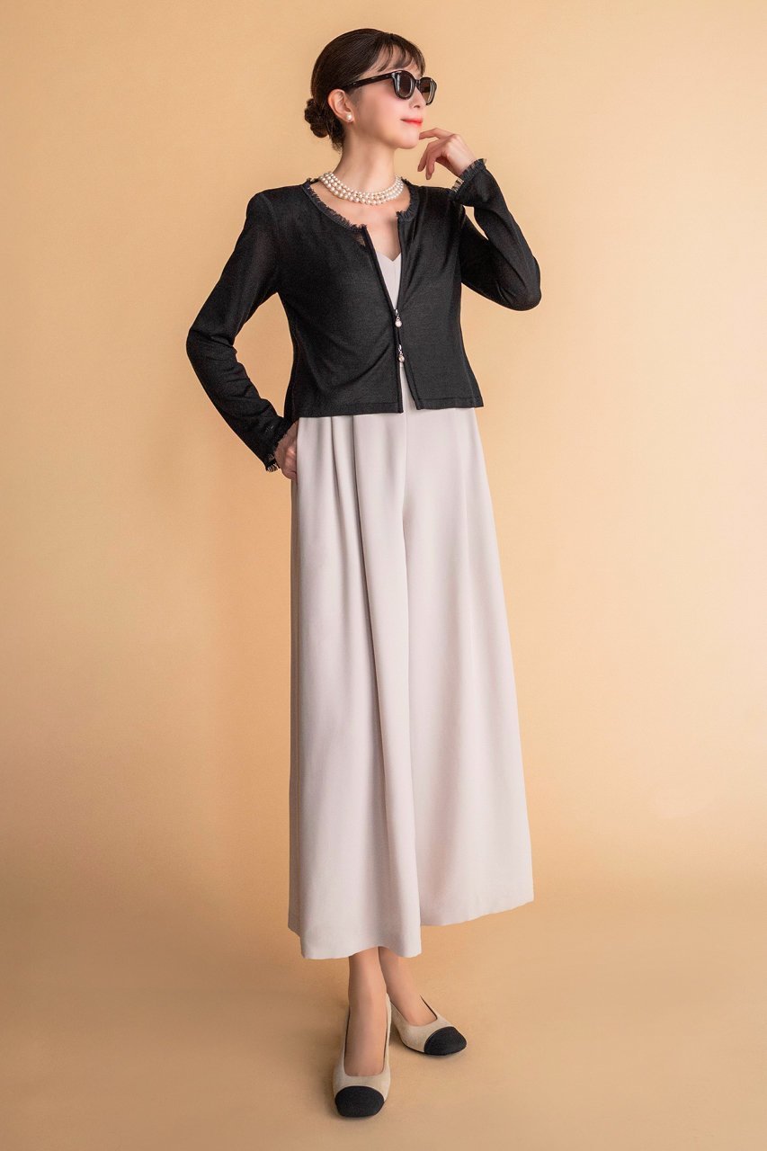 【デイジーリン/DAISY LIN】のSuper Light Cardigan “Tulle Symphony” 人気、トレンドファッション・服の通販 founy(ファニー) 　ファッション　Fashion　レディースファッション　Fashion for Women　トップス・カットソー　Cut & Sew Tops　ニット　Knit Tops & Sweaters　カーディガン・羽織り　Layered Style Cardigans　エレガント 上品　Elegant　カーディガン　Cardigan, Knitwear　コンパクト　Compact, Small Size　シアー　Sheer, See-Through　ダブル　Double, Double-Breasted　チュール　Tulip, Tulip Motif　フリンジ　Fringe, Tassel　ワイド　Wide, Wide Fit　other-7|ID: prp329100004890980 ipo3291000000036556777