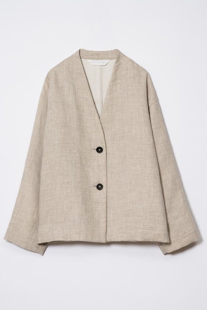 【プリスティン/PRISTINE】のコットンリネンヤク二重織ジャケット インテリア・キッズ・メンズ・レディースファッション・服の通販 founy(ファニー) 　ファッション　Fashion　レディースファッション　Fashion for Women　アウター　Coat / Outerwear Collection　レディースジャケット・軽アウター　Jackets　シンプル　Simple, Minimal　ジャケット　Jacket, Outerwear　スクエア　Square, Square Shape　リネン　Linen, Linen Fabric　人気　Popular, Best Seller　グレー|ID: prp329100004890983 ipo3291000000036556798