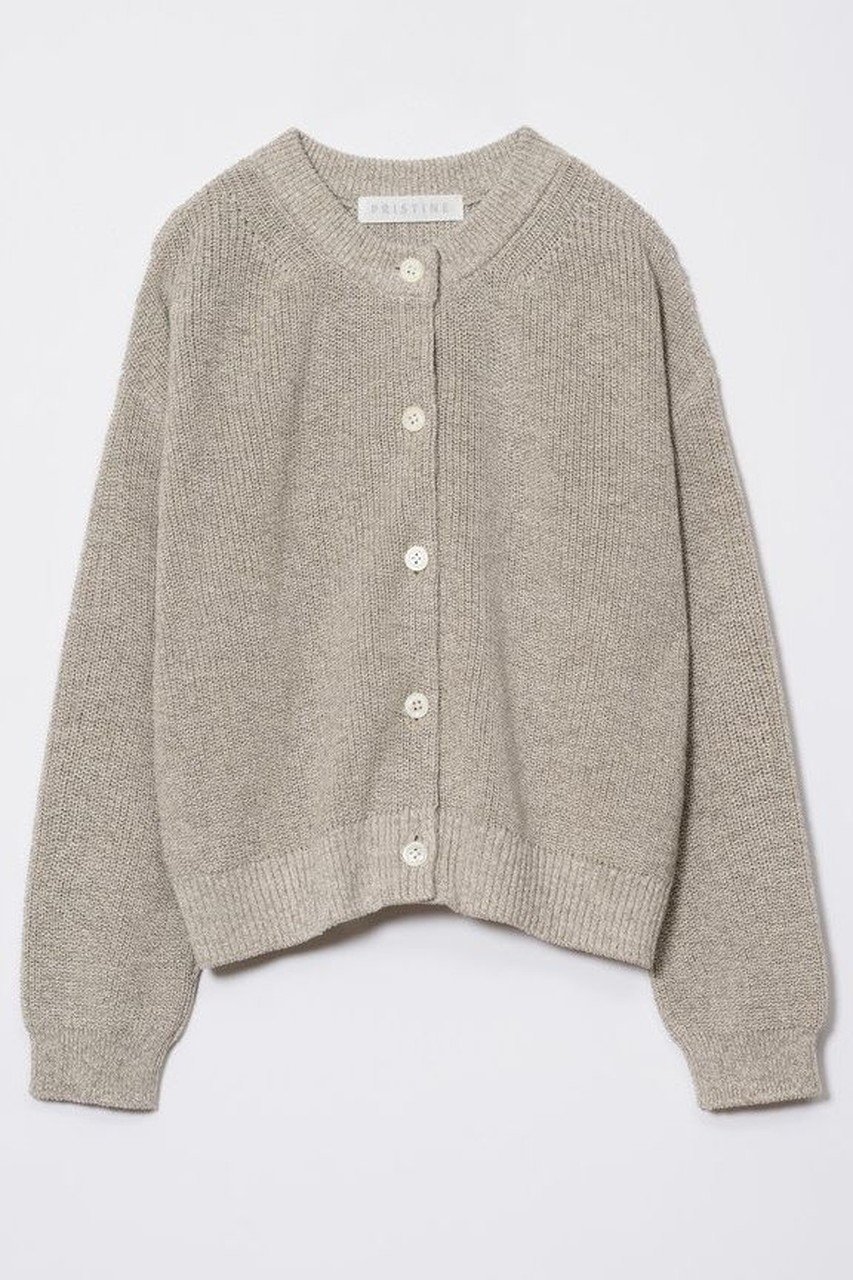 【プリスティン/PRISTINE】のコットンリネンヤク片畦ニットカーデ インテリア・キッズ・メンズ・レディースファッション・服の通販 founy(ファニー) 　ファッション　Fashion　レディースファッション　Fashion for Women　トップス・カットソー　Cut & Sew Tops　ニット　Knit Tops & Sweaters　カーディガン・羽織り　Layered Style Cardigans　カーディガン　Cardigan, Knitwear　コンパクト　Compact, Small Size　ショール　Shawl, Wrap　スタンダード　Standard, Basic　スリーブ　Sleeve, Long Sleeve / Short Sleeve　バランス　Balance, Style Balance　ミックス　Mix, Mixed Style　メランジ　Melange, Mixed Yarn　リネン　Linen, Linen Fabric　人気　Popular, Best Seller　春　Spring　畦　Ribbed Knit　グレー|ID: prp329100004890984 ipo3291000000036556805