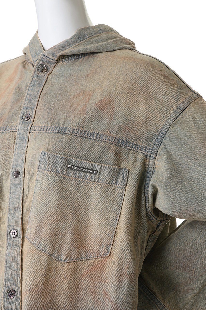 【プランク プロジェクト/PRANK PROJECT】のデニムフーディシャツ 人気、トレンドファッション・服の通販 founy(ファニー) 　ファッション　Fashion　レディースファッション　Fashion for Women　トップス・カットソー　Cut & Sew Tops　シャツ・ブラウス・オフィスカジュアル　Elegant Blouses & Button-Ups　おすすめ　Recommended / Our Picks　インナー　Innerwear　キャミソール　Camisole, Spaghetti Strap Top　ジャケット　Jacket, Outerwear　スリーブ　Sleeve, Long Sleeve / Short Sleeve　デニム　Denim, Jeans Material　ブルゾン　Blouson, Bomber Jacket　ランダム　Random, Irregular　レース　Lace, Lace Fabric　ロング　Long, Long-Length　ヴィンテージ　Vintage Style　other-5|ID: prp329100004890996 ipo3291000000036556904