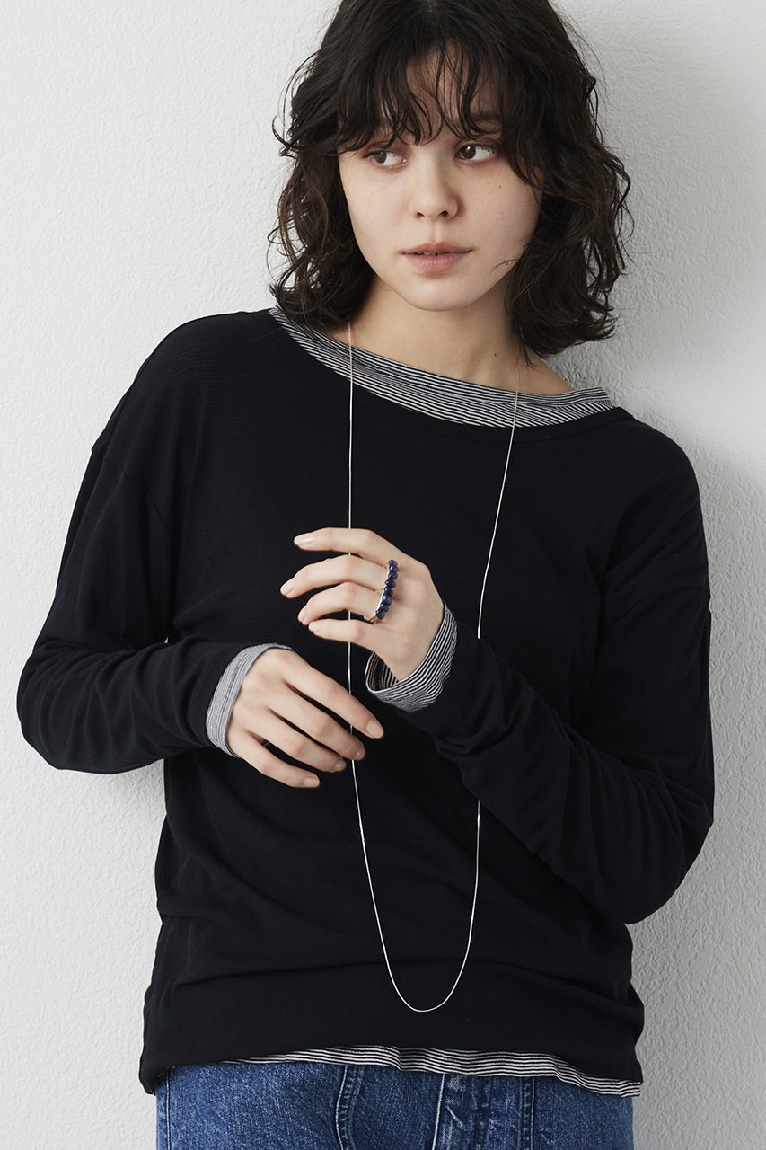 【ウィムガゼット/Whim Gazette】の【THE PAUSE】シアーフライスロンTEE インテリア・キッズ・メンズ・レディースファッション・服の通販 founy(ファニー) 　ファッション　Fashion　レディースファッション　Fashion for Women　トップス・カットソー　Cut & Sew Tops　シャツ・ブラウス・オフィスカジュアル　Elegant Blouses & Button-Ups　ロングTシャツ・Tシャツ　Longline T-Shirts & Tees　カットソー・ベーシックTシャツ　Cut-and-Sewn Tops / Stretch Tees & Basics　おすすめ　Recommended / Our Picks　シアー　Sheer, See-Through　シンプル　Simple, Minimal　スタンダード　Standard, Basic　スリーブ　Sleeve, Long Sleeve / Short Sleeve　ボーダー　Border, Stripe　ロング　Long, Long-Length　エレガント 上品　Elegant　ブラック|ID: prp329100004891035 ipo3291000000036557266