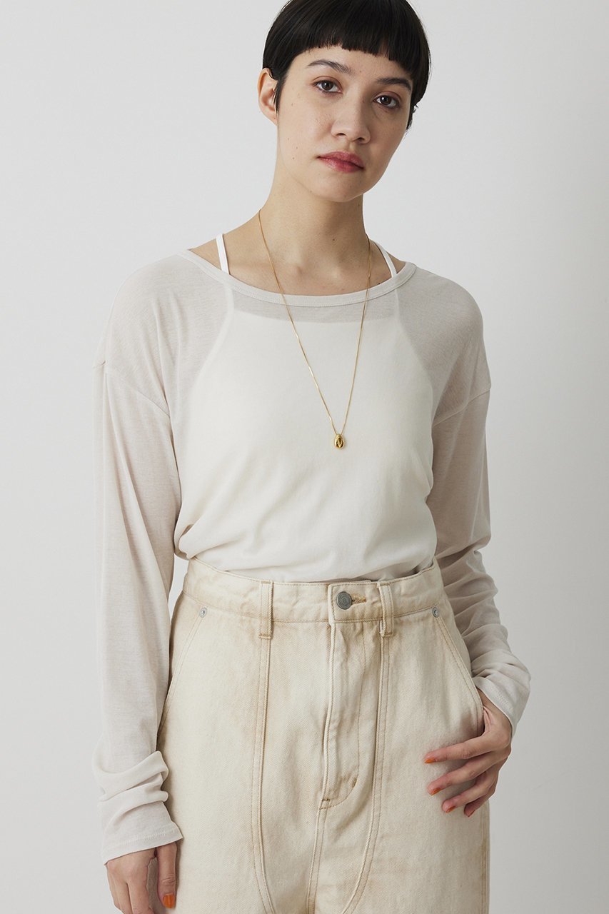 【ウィムガゼット/Whim Gazette】の【THE PAUSE】シアーフライスロンTEE インテリア・キッズ・メンズ・レディースファッション・服の通販 founy(ファニー) 　ファッション　Fashion　レディースファッション　Fashion for Women　トップス・カットソー　Cut & Sew Tops　シャツ・ブラウス・オフィスカジュアル　Elegant Blouses & Button-Ups　ロングTシャツ・Tシャツ　Longline T-Shirts & Tees　カットソー・ベーシックTシャツ　Cut-and-Sewn Tops / Stretch Tees & Basics　おすすめ　Recommended / Our Picks　シアー　Sheer, See-Through　シンプル　Simple, Minimal　スタンダード　Standard, Basic　スリーブ　Sleeve, Long Sleeve / Short Sleeve　ボーダー　Border, Stripe　ロング　Long, Long-Length　エレガント 上品　Elegant　ライトグレー|ID: prp329100004891035 ipo3291000000036557267