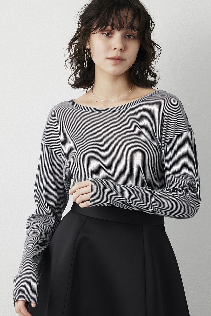 【ウィムガゼット/Whim Gazette】の【THE PAUSE】シアーフライスロンTEE インテリア・キッズ・メンズ・レディースファッション・服の通販 founy(ファニー) 　ファッション　Fashion　レディースファッション　Fashion for Women　トップス・カットソー　Cut & Sew Tops　シャツ・ブラウス・オフィスカジュアル　Elegant Blouses & Button-Ups　ロングTシャツ・Tシャツ　Longline T-Shirts & Tees　カットソー・ベーシックTシャツ　Cut-and-Sewn Tops / Stretch Tees & Basics　おすすめ　Recommended / Our Picks　シアー　Sheer, See-Through　シンプル　Simple, Minimal　スタンダード　Standard, Basic　スリーブ　Sleeve, Long Sleeve / Short Sleeve　ボーダー　Border, Stripe　ロング　Long, Long-Length　エレガント 上品　Elegant　ブラックその他2|ID: prp329100004891035 ipo3291000000036557269