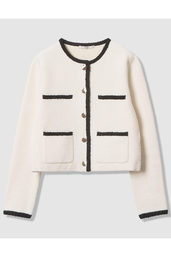 【アナイ/ANAYI】のコットンブークレ配色 カーディガン インテリア・キッズ・メンズ・レディースファッション・服の通販 founy(ファウニー) https://founy.com/ ファッション Fashion レディースファッション Fashion for Women トップス・カットソー Cut & Sew Tops ニット Knit Tops & Sweaters カーディガン・羽織り Layered Style Cardigans おすすめ Recommended / Our Picks カーディガン Cardigan, Knitwear セットアップ Set-Up, Coordinated Outfit ダブル Double, Double-Breasted パイピング Piping, Trim Design ポケット Pocket, Pocket Detail 春 Spring |ID: prp329100004891120 ipo3291000000036558557