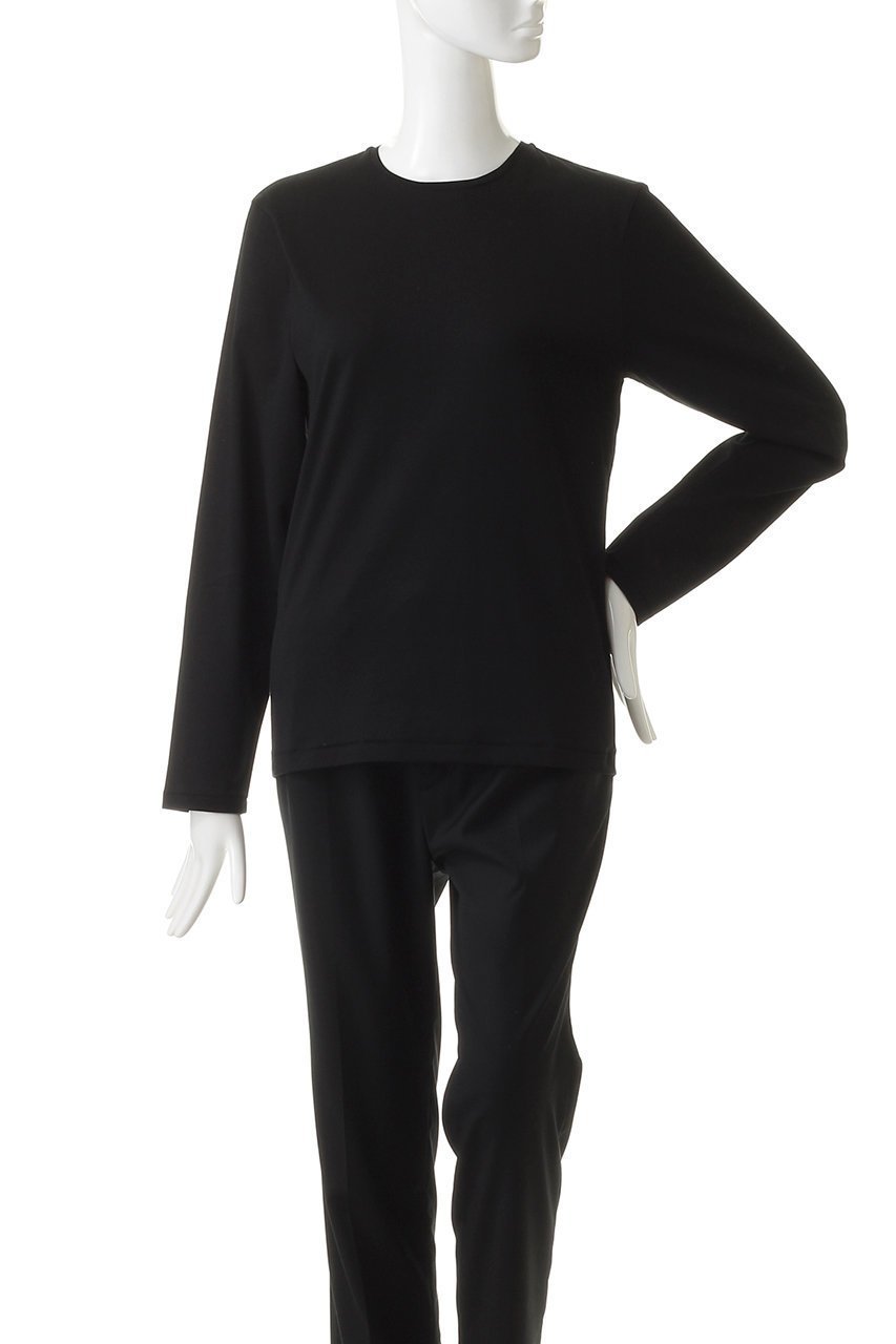 【エイトン/ATON】のSUVIN 60/2 パーフェクトロングスリーブTシャツ 人気、トレンドファッション・服の通販 founy(ファニー) 　ファッション　Fashion　レディースファッション　Fashion for Women　トップス・カットソー　Cut & Sew Tops　シャツ・ブラウス・オフィスカジュアル　Elegant Blouses & Button-Ups　ロングTシャツ・Tシャツ　Longline T-Shirts & Tees　カットソー・ベーシックTシャツ　Cut-and-Sewn Tops / Stretch Tees & Basics　なめらか　Smooth, Silky Texture　スクエア　Square, Square Shape　スリーブ　Sleeve, Long Sleeve / Short Sleeve　ロング　Long, Long-Length　定番　Standard, Basic Item　other-2|ID: prp329100004891234 ipo3291000000036560155