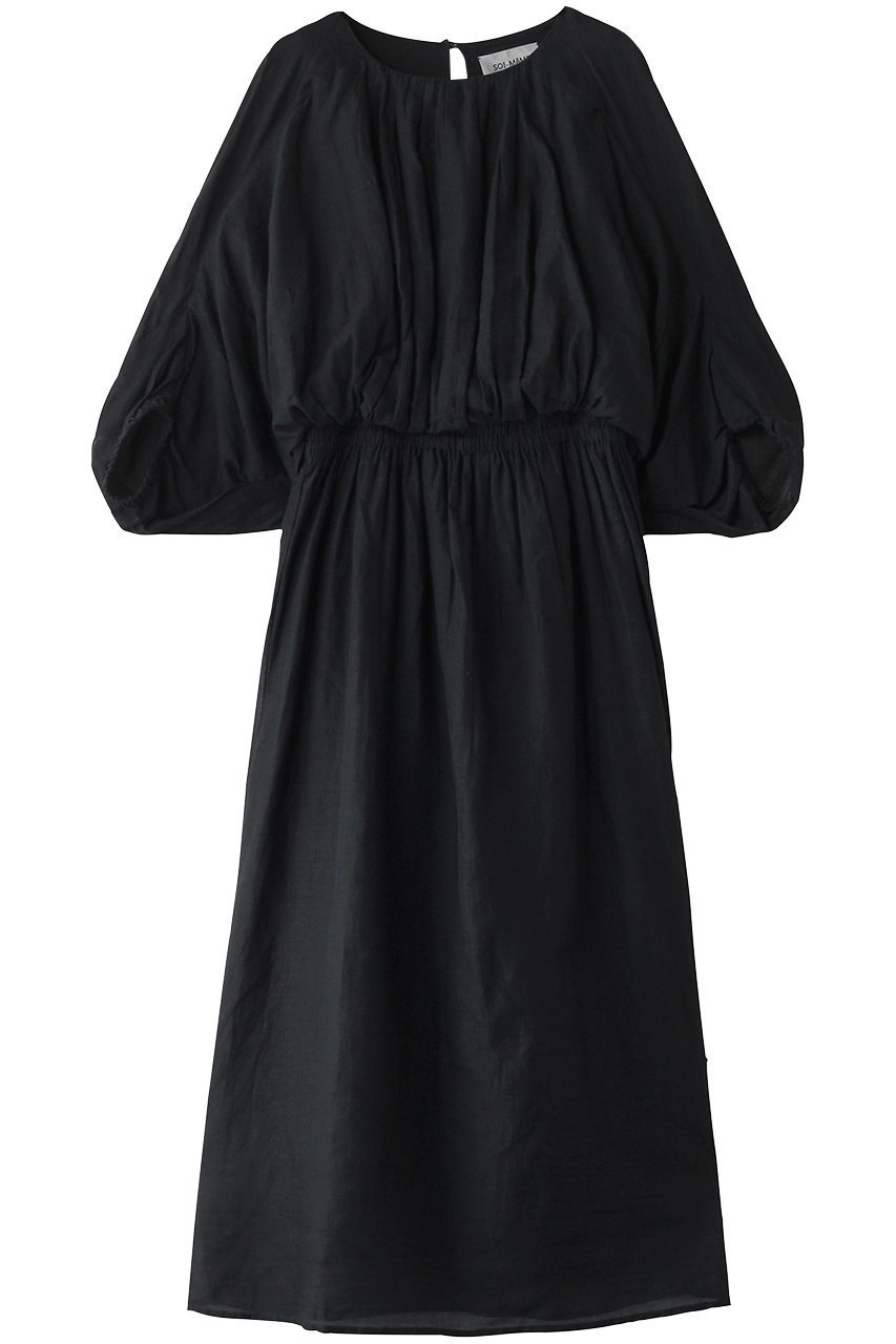 【マリリンムーン/MARILYN MOON】の【SOI-MeME】ボリュームギャザーバルーンドレス インテリア・キッズ・メンズ・レディースファッション・服の通販 founy(ファニー) ファッション Fashion レディースファッション Fashion for Women ワンピース Dresses フォーマル・パーティードレス・結婚式用ドレス Elegant & Casual Dresses チュニック Tunic Tops & Dresses インド Indian Textile ギャザー Gathered, Ruffled シャーリング Shirring, Ruched チュニック Tunic, Long Top バルーン Balloon, Balloon Silhouette ロング Long, Long-Length ブラック|ID: prp329100004891250 ipo3291000000036560421