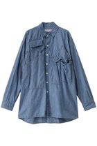 【キャサリンハムネット/KATHARINE HAMNETT LONDON】の【UNISEX】マルチポケットデニムシャツ 人気、トレンドファッション・服の通販 founy(ファニー) ファッション Fashion レディースファッション Fashion for Women トップス・カットソー Cut & Sew Tops シャツ・ブラウス・オフィスカジュアル Elegant Blouses & Button-Ups ユニセックス Unisex, Genderless スリーブ Sleeve, Long Sleeve / Short Sleeve デニム Denim, Jeans Material ポケット Pocket, Pocket Detail ロング Long, Long-Length 定番 Standard, Basic Item 羽織 Haori, Light Jacket thumbnail ライトブルー|ID: prp329100004891355 ipo3291000000036561762