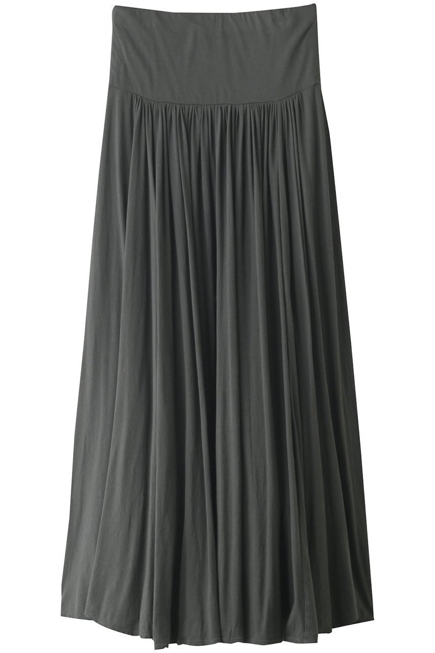 【スリー ドッツ/three dots】のjersey colette long skirt/ロングスカート インテリア・キッズ・メンズ・レディースファッション・服の通販 founy(ファウニー) 　ファッション　Fashion　レディースファッション　Fashion for Women　スカート　Skirts　ロングスカート　Long Skirts / Maxi & Midi Skirts　ギャザー　Gathered, Ruffled　シンプル　Simple, Minimal　フレア　Flare, Flared　ロング　Long, Long-Length　チャコールグレー|ID: prp329100004891531 ipo3291000000036563652