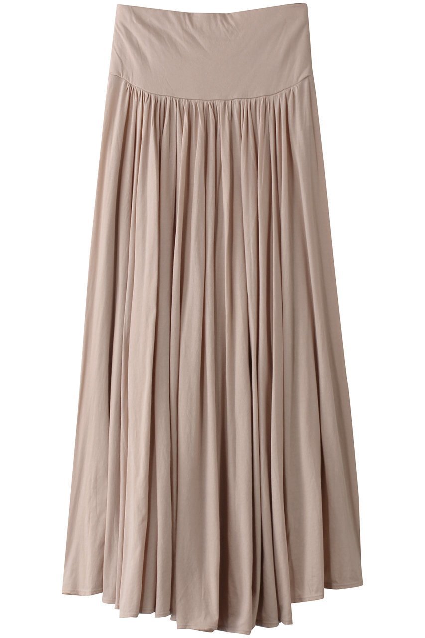 【スリー ドッツ/three dots】のjersey colette long skirt/ロングスカート インテリア・キッズ・メンズ・レディースファッション・服の通販 founy(ファウニー) 　ファッション　Fashion　レディースファッション　Fashion for Women　スカート　Skirts　ロングスカート　Long Skirts / Maxi & Midi Skirts　ギャザー　Gathered, Ruffled　シンプル　Simple, Minimal　フレア　Flare, Flared　ロング　Long, Long-Length　グレイッシュピンク|ID: prp329100004891531 ipo3291000000036563653
