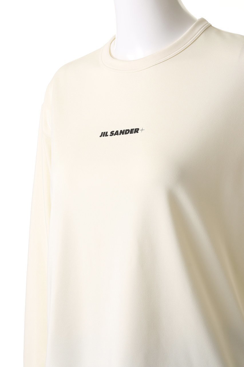 【ジル サンダー/JIL SANDER】の【JIL SANDER+】 ロゴプリント ロングスリーブ Tシャツ 人気、トレンドファッション・服の通販 founy(ファニー) 　ファッション　Fashion　レディースファッション　Fashion for Women　トップス・カットソー　Cut & Sew Tops　シャツ・ブラウス・オフィスカジュアル　Elegant Blouses & Button-Ups　ロングTシャツ・Tシャツ　Longline T-Shirts & Tees　カットソー・ベーシックTシャツ　Cut-and-Sewn Tops / Stretch Tees & Basics　なめらか　Smooth, Silky Texture　シンプル　Simple, Minimal　スリーブ　Sleeve, Long Sleeve / Short Sleeve　ファブリック　Fabric, Textile　プリント　Print, Printed Pattern　ボトム　Bottoms, Lower Wear　ロング　Long, Long-Length　other-5|ID: prp329100004891568 ipo3291000000036563939